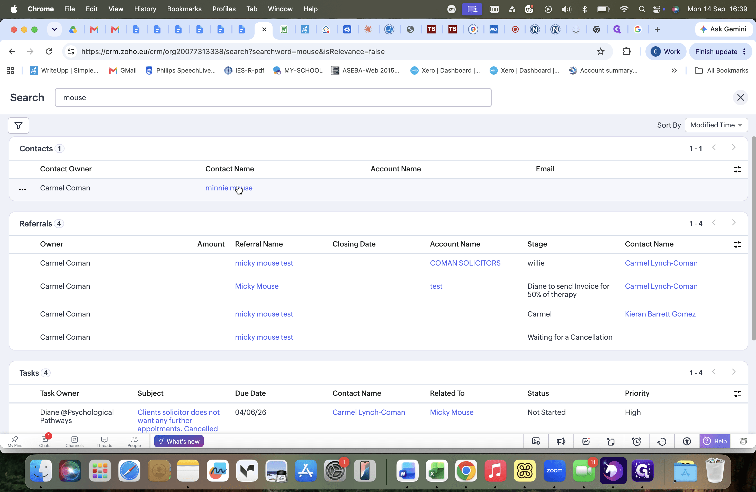 Step #3: Click on the contact's name in the search results table to open their record.