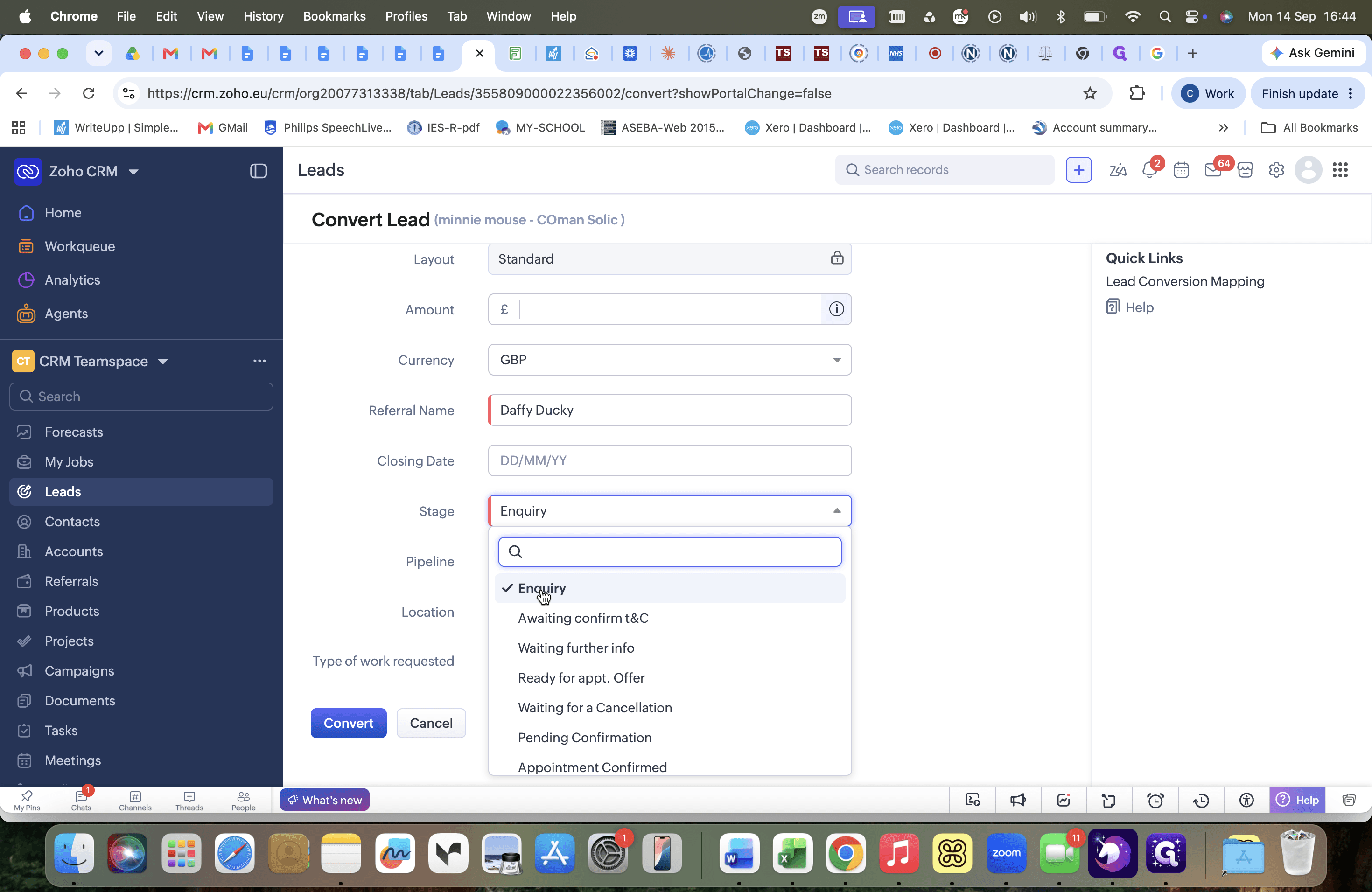 Step #17: Select Enquiry.
