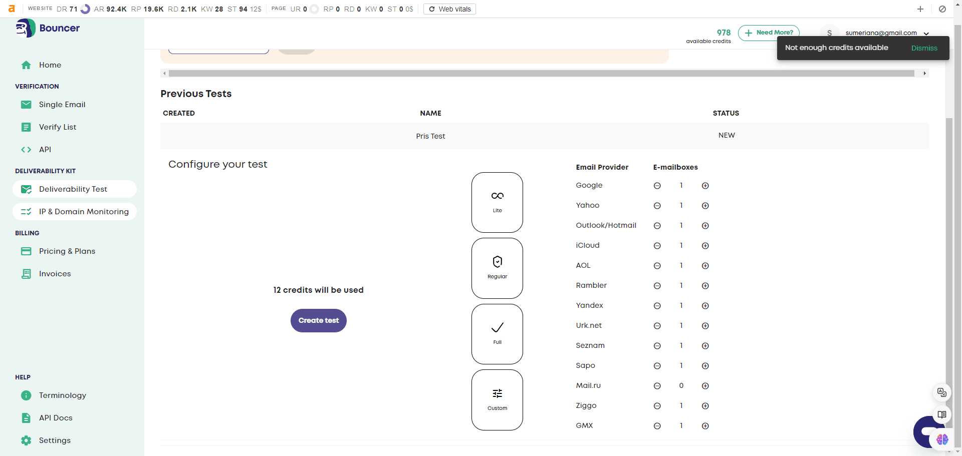 Step #2: Click on "IP & Domain Monitoring"