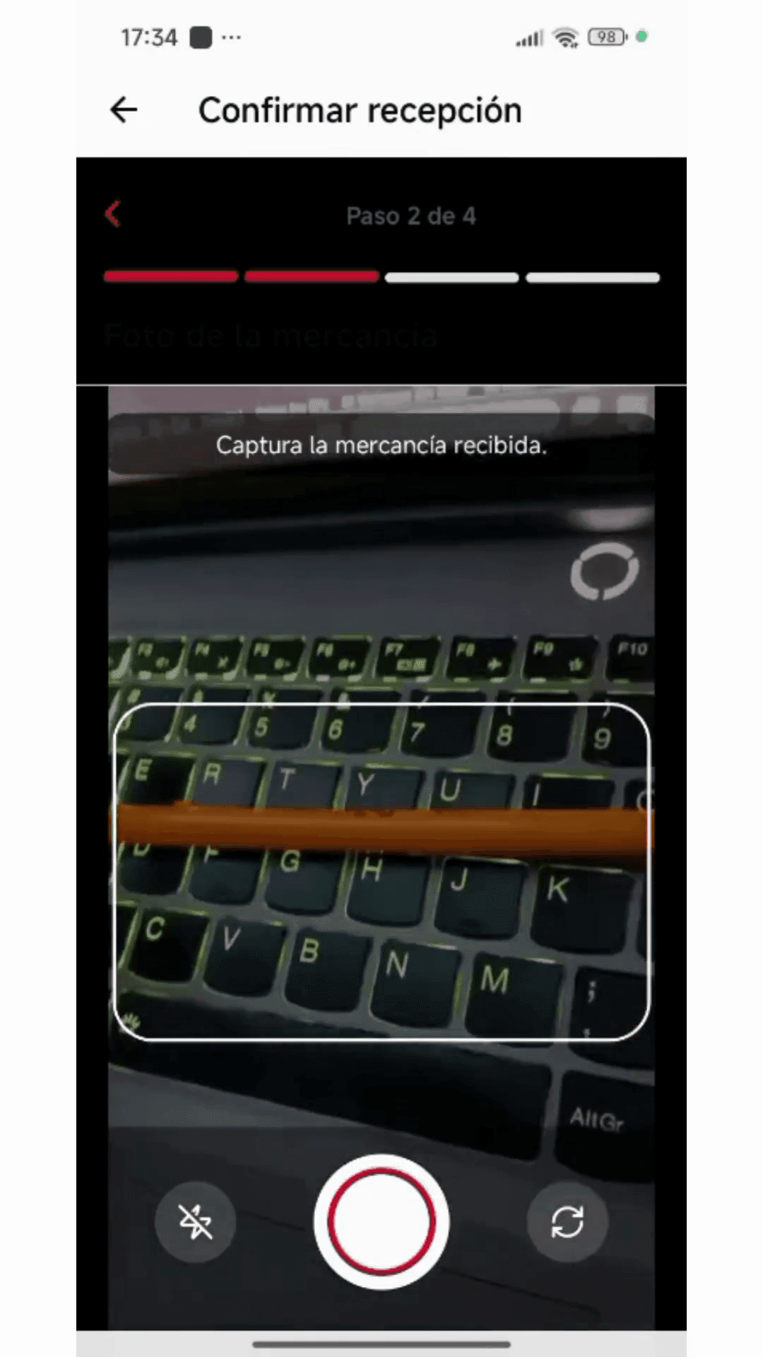 Step #6: Toma una fotografía clara de la mercancía que tienes frente a ti.