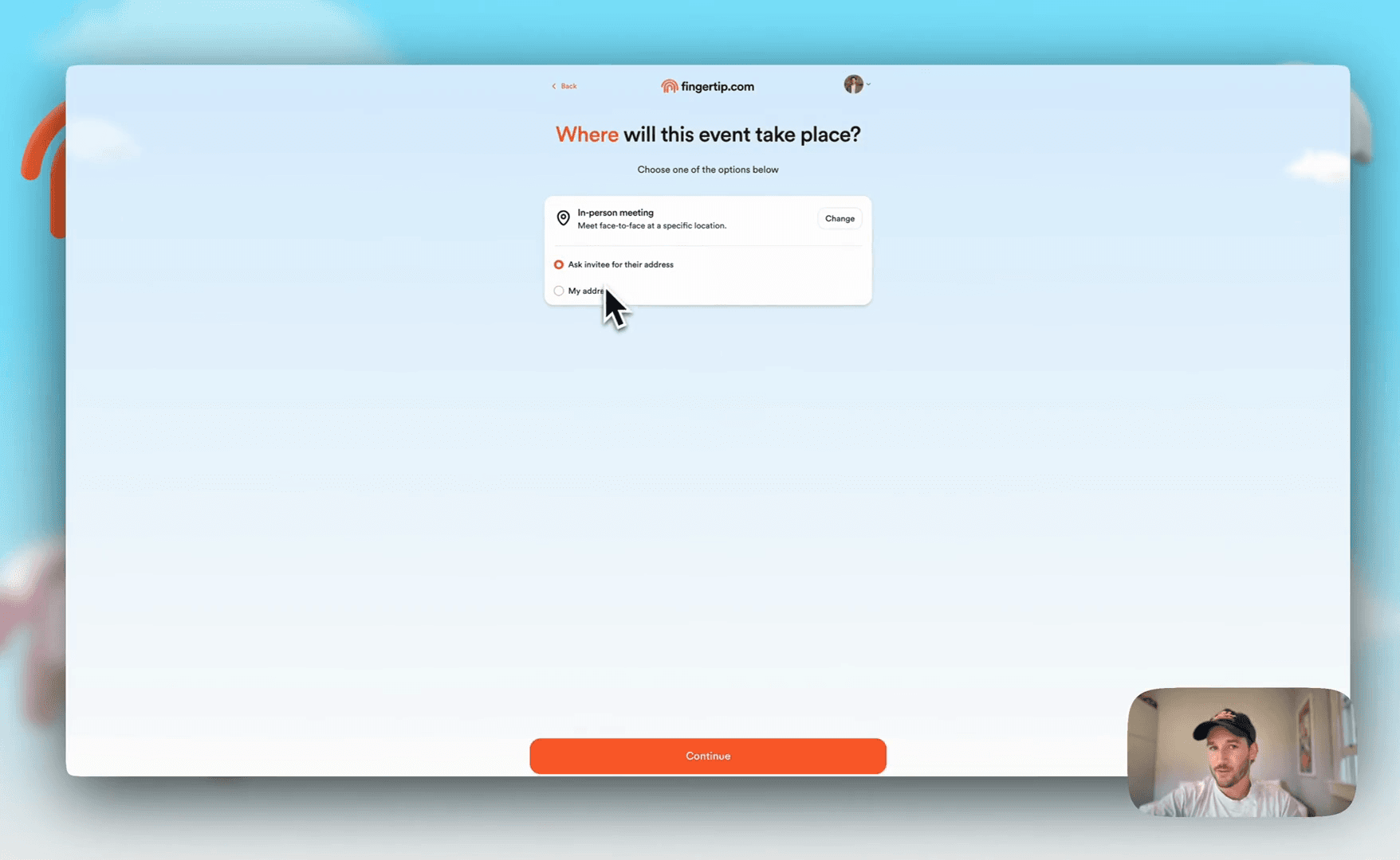 Step #33: Click the "My address" radio button.