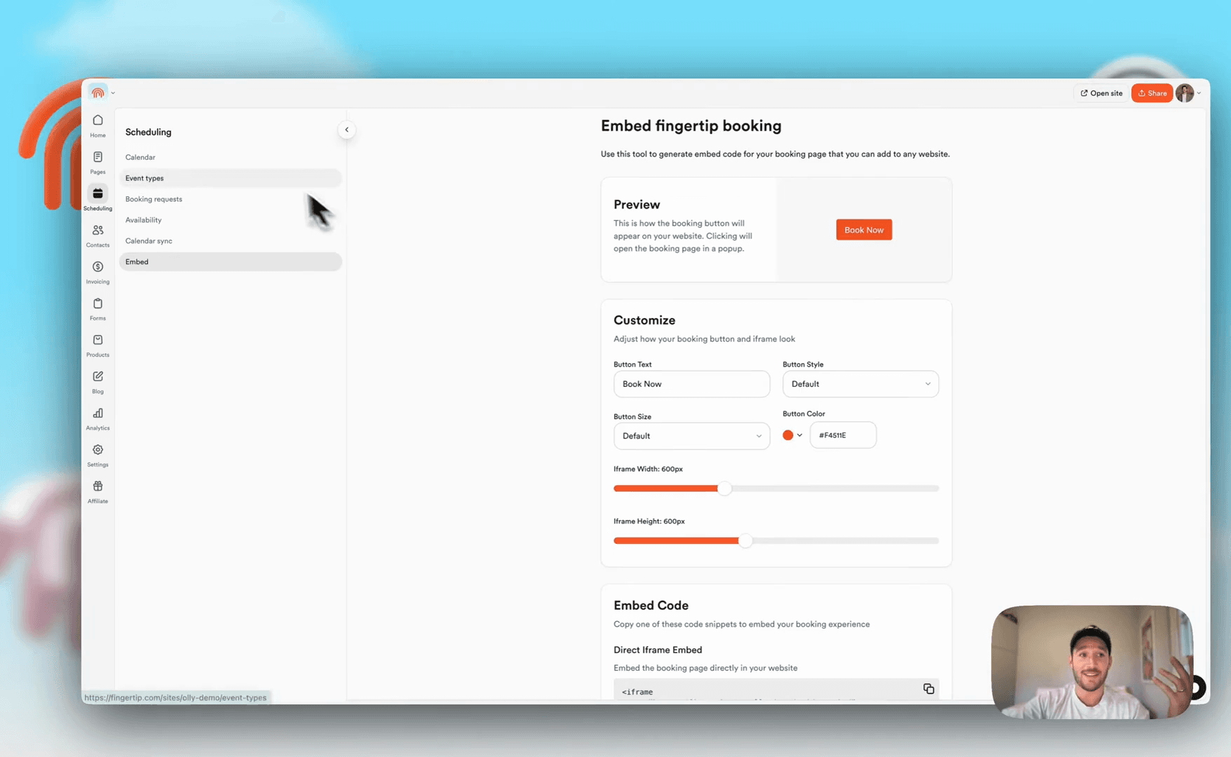 Step #82: Click 'Calendar' on the left sidebar under Scheduling.