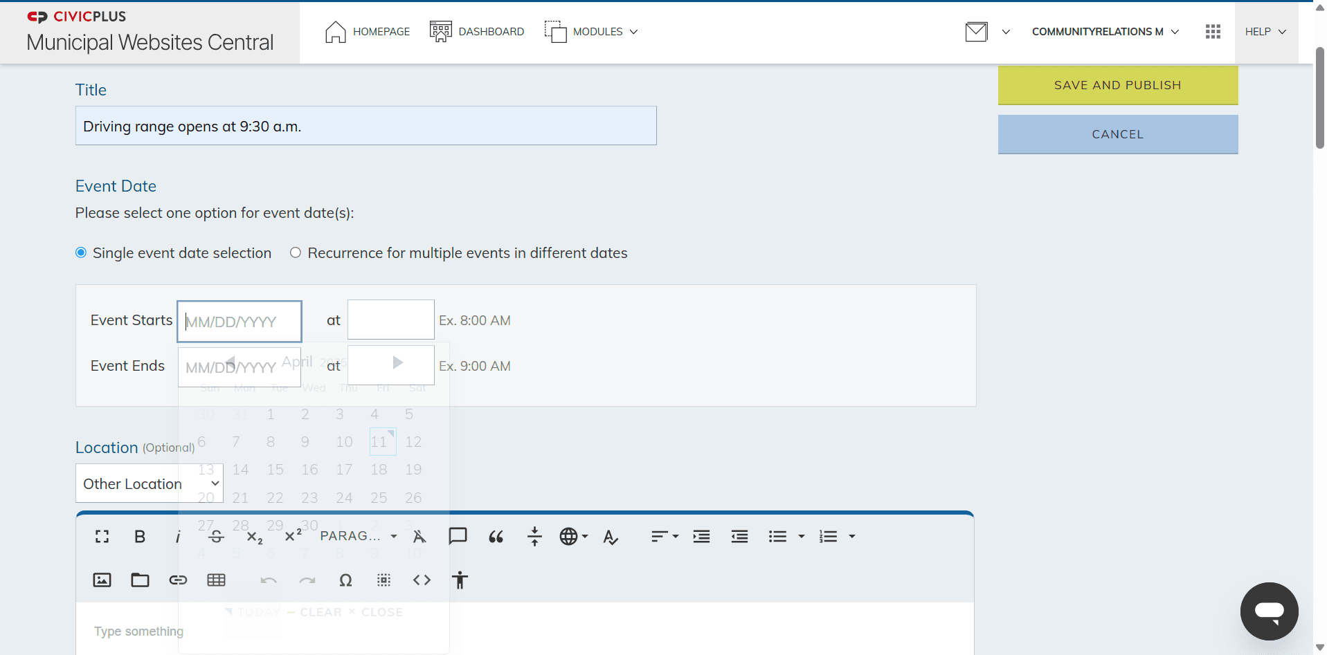 Step #6: Select the start date