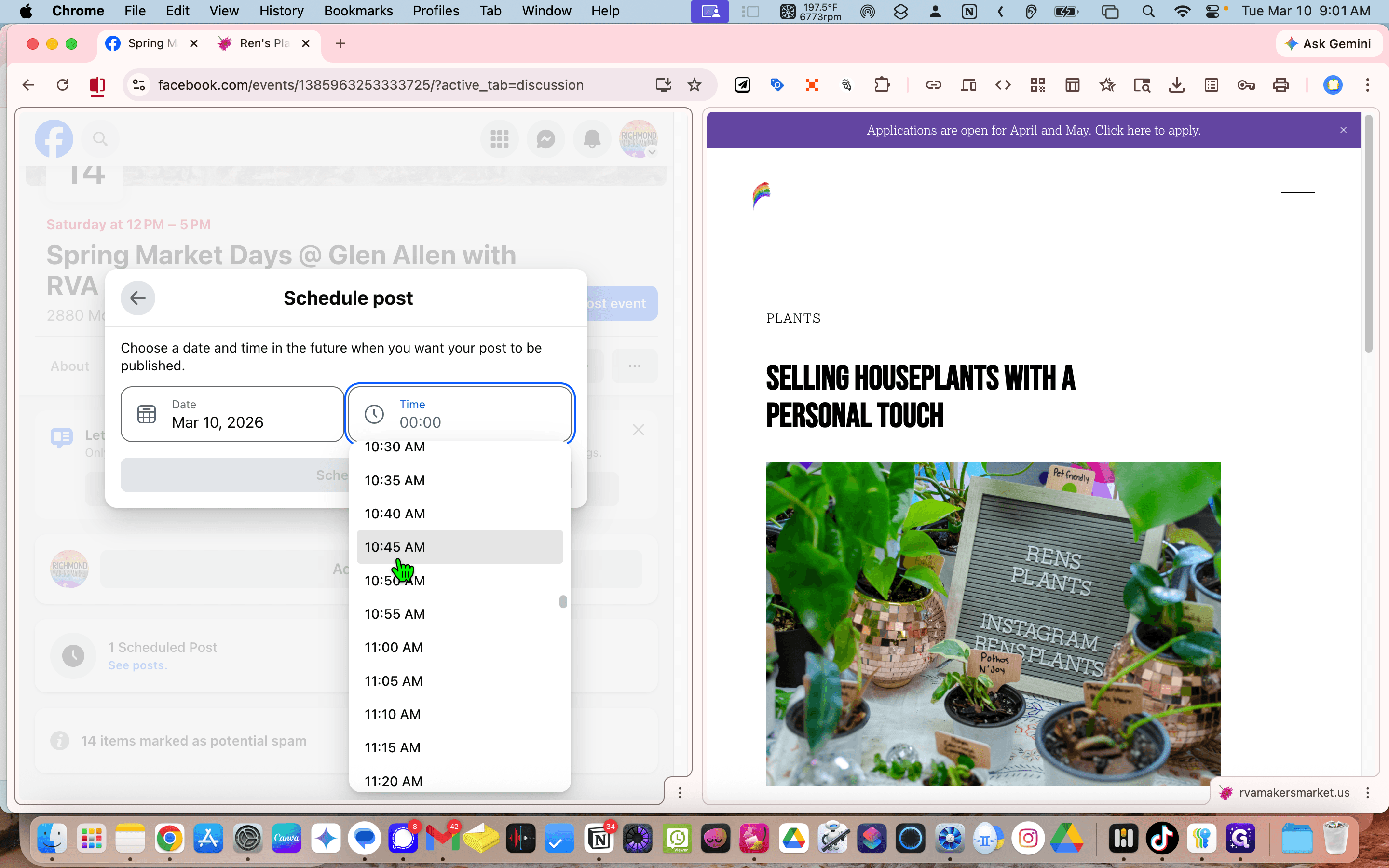 Step #50: Click on "10:45 AM"