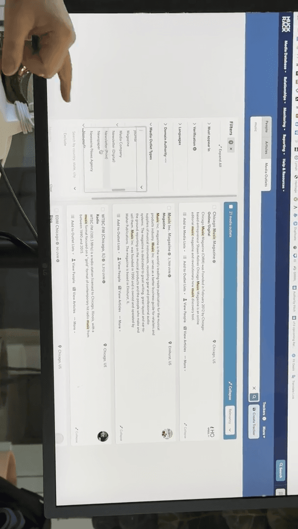 Step #273: Under 'Filters', click the 'Media Outlet Type' dropdown menu.