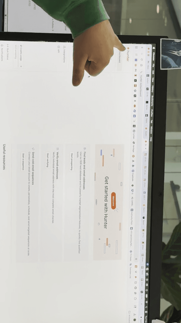 Step #331: Click the Hunter icon in the top right of your browser.