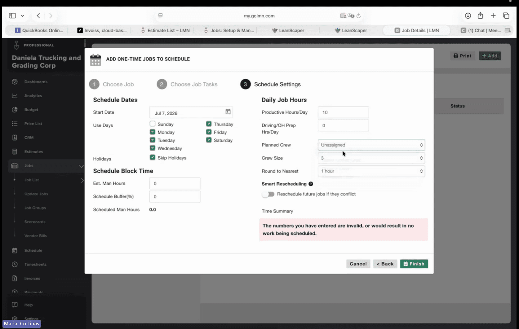 Step #18: Open the Planned Crew dropdown menu and select the assigned crew lead.