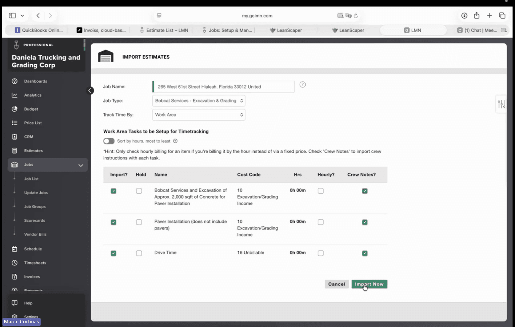 Step #6: Click the Import Now button to finalize the creation of the job.