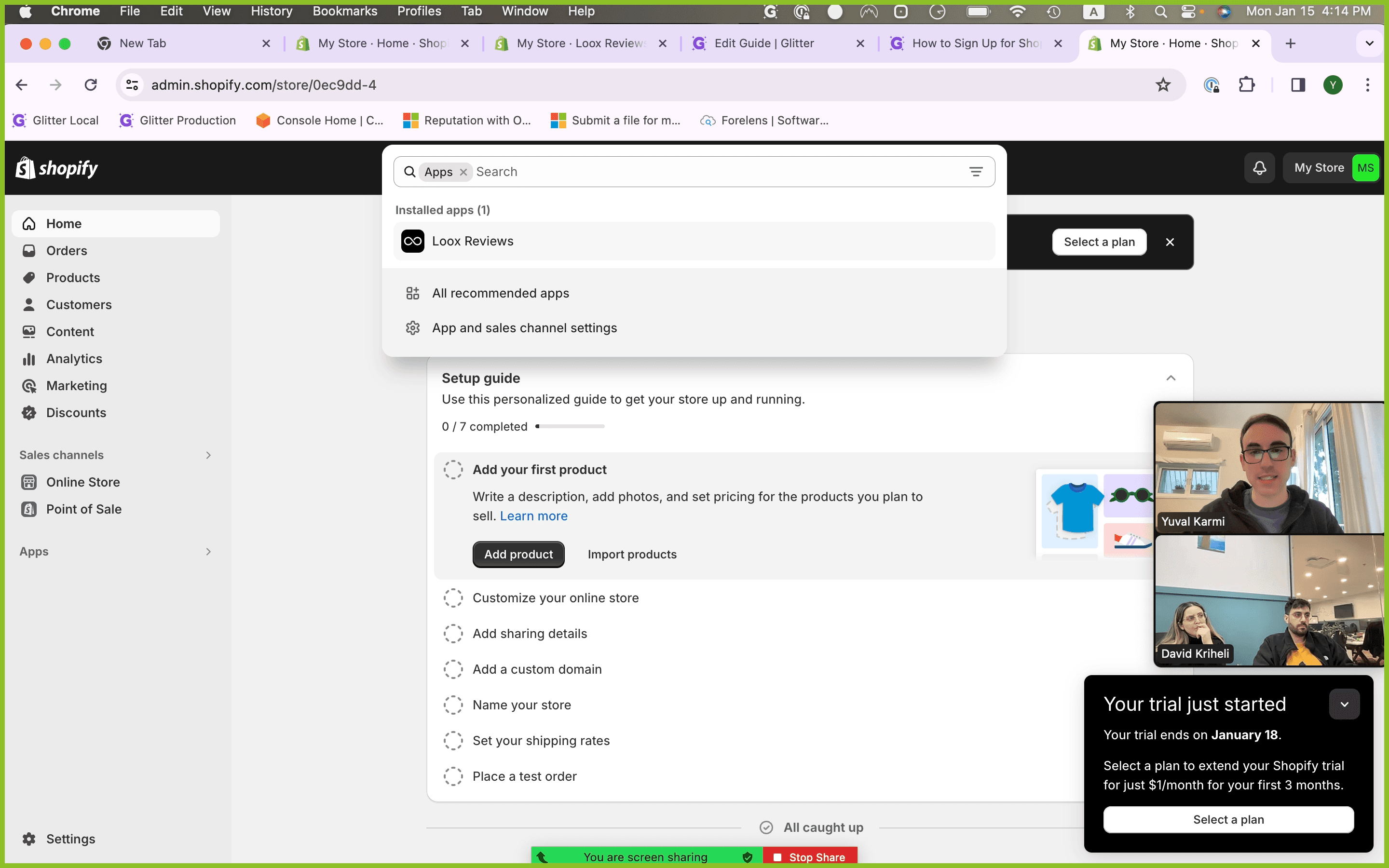 Step #5: Click "∞ Loox Reviews"