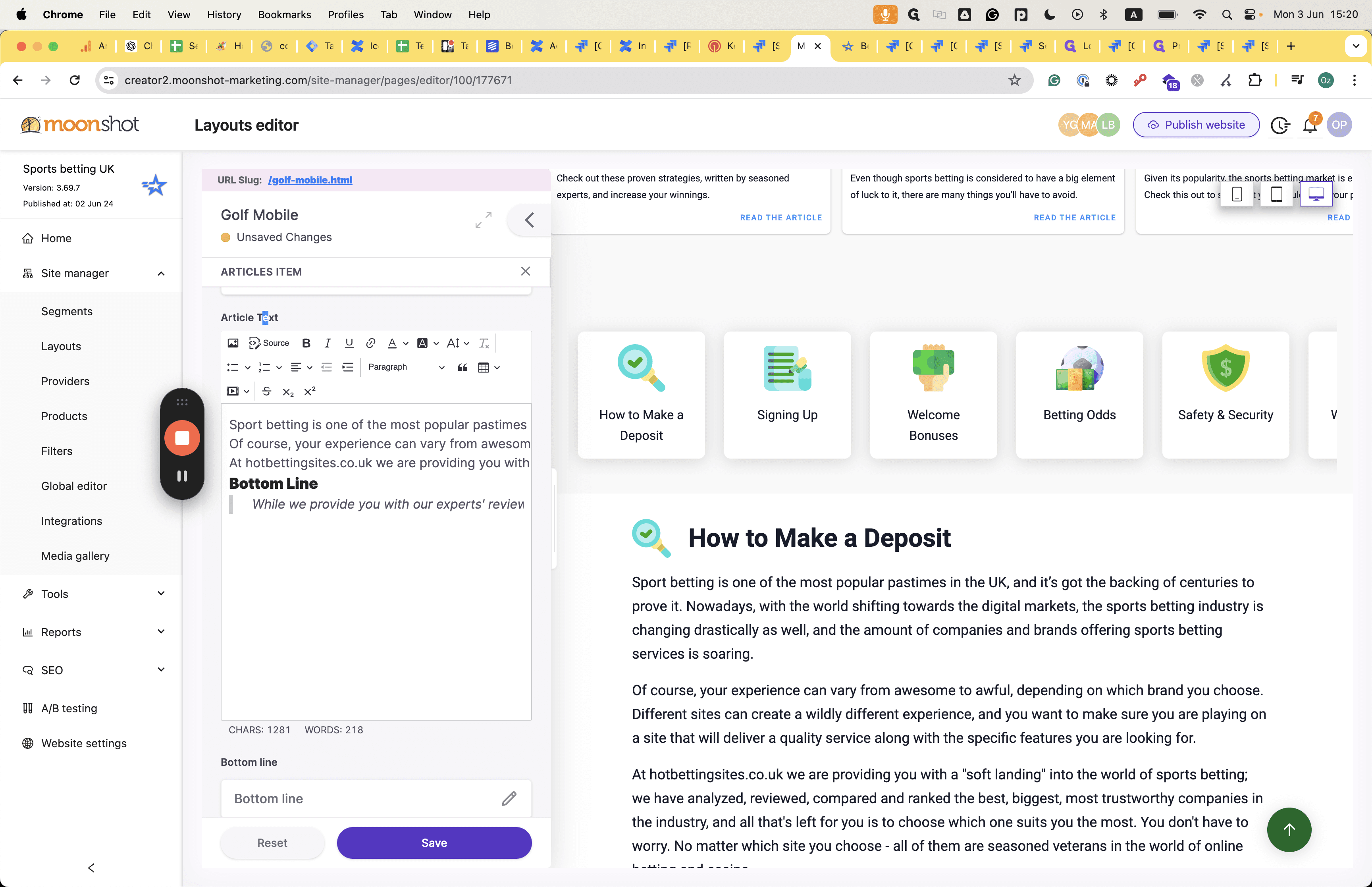 Step #21: Edit "Article Text"