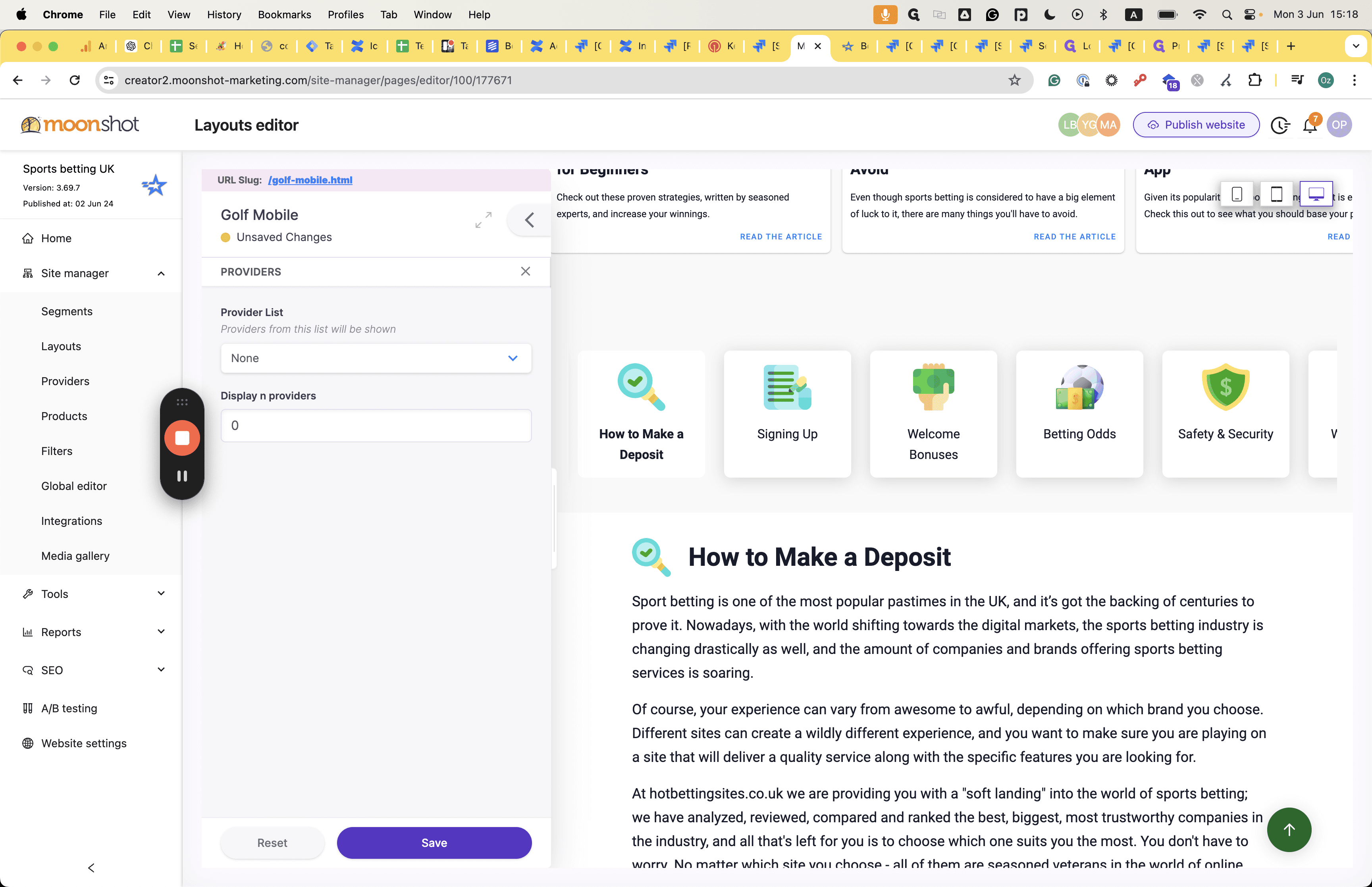 Step #9: Choose the provider list