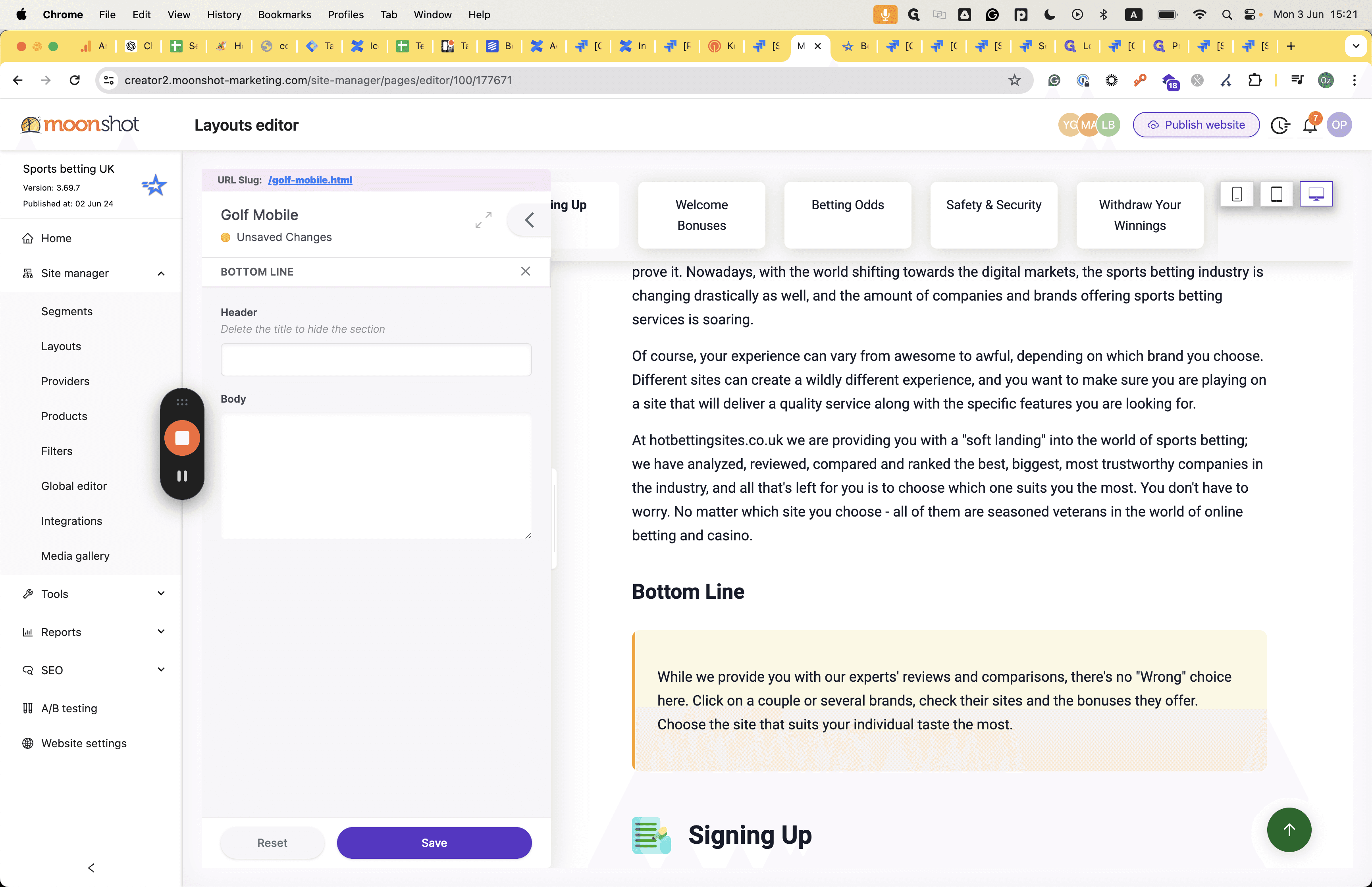 Step #26: Edit the bottom lone header here