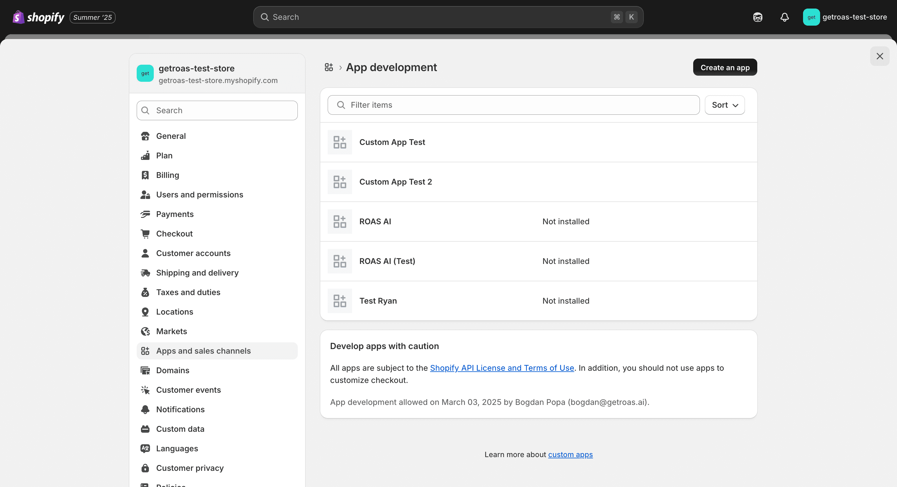 Step #5: Click on "Create an app"