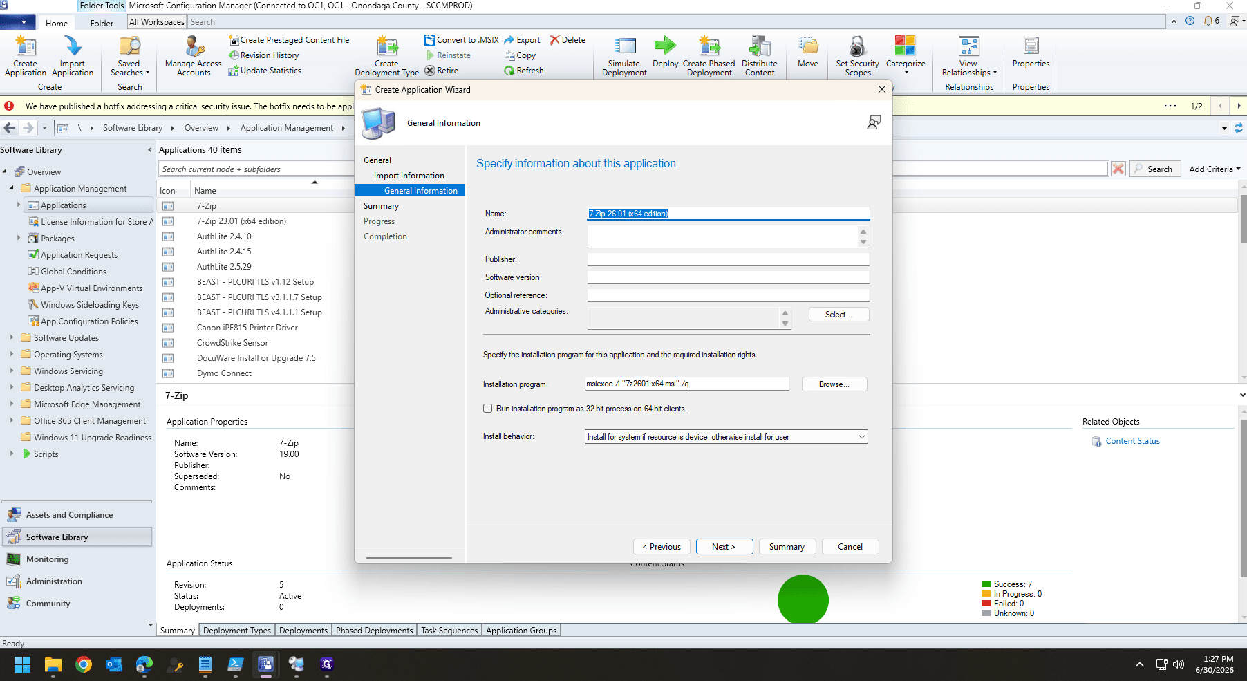 Step #10: On the General Information page, verify the application metadata and click Next.