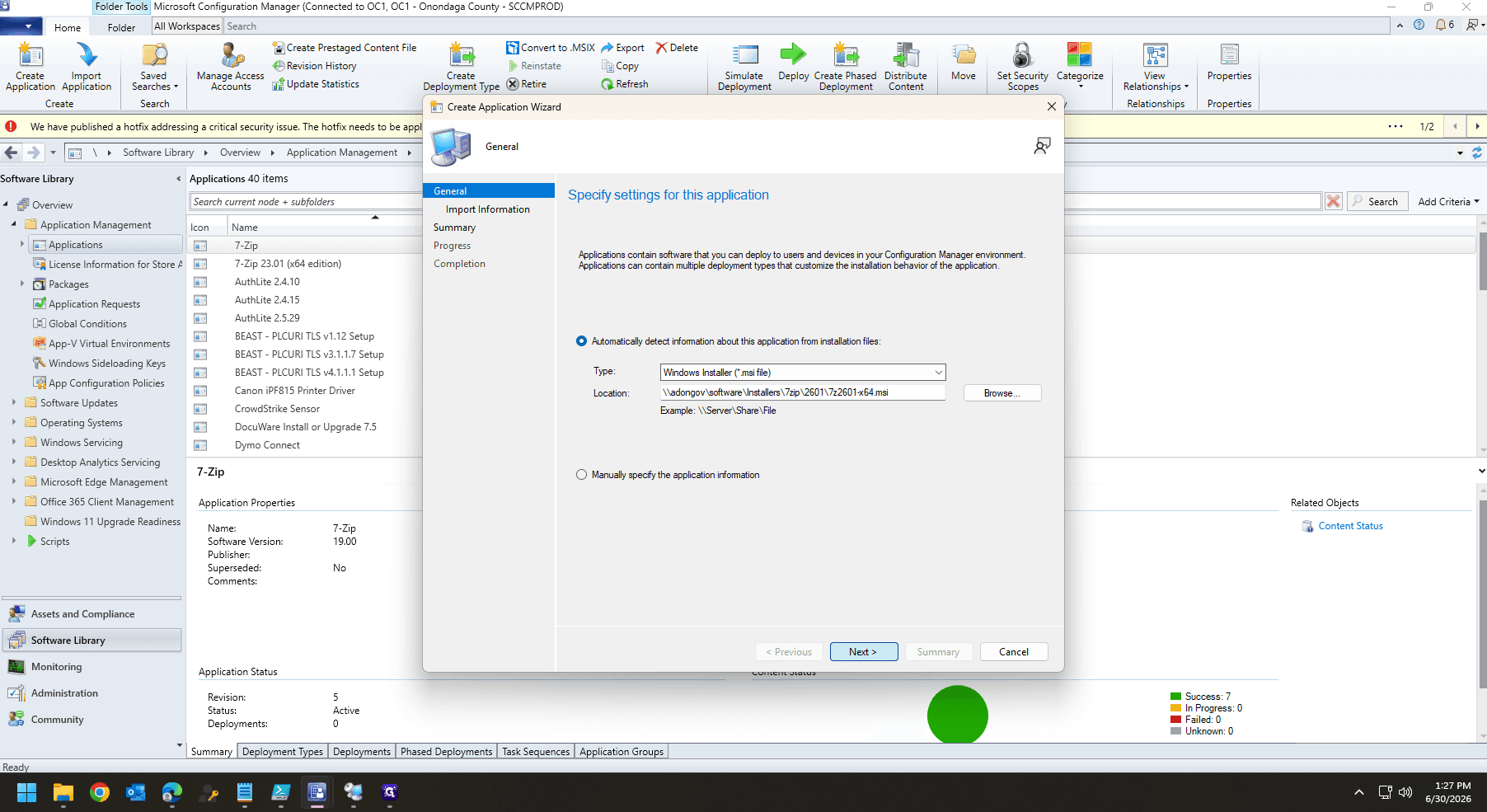 Step #7: Click Next to confirm the automatically detected application information.