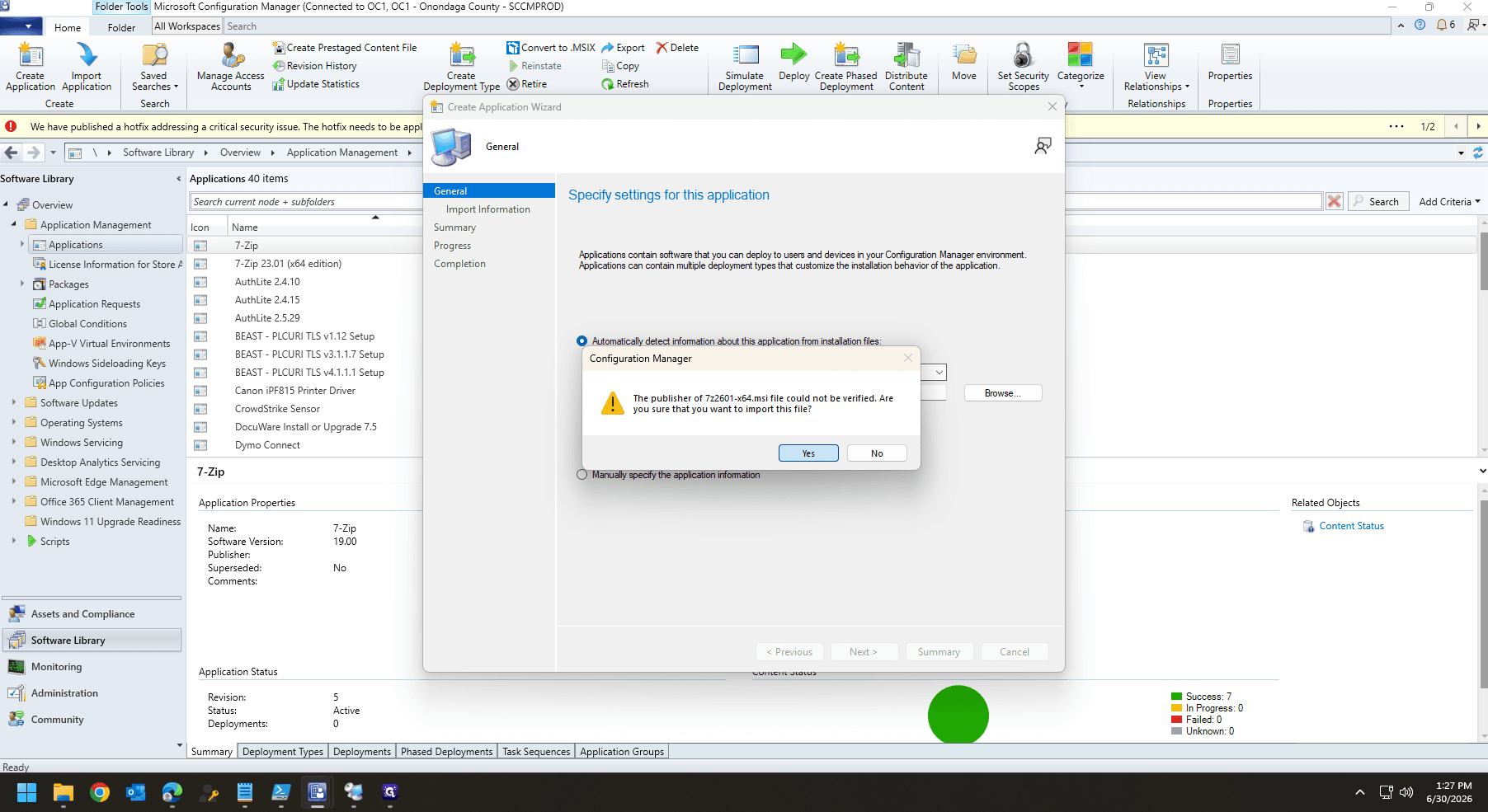 Step #8: Click Yes to acknowledge the unverified publisher warning and proceed.