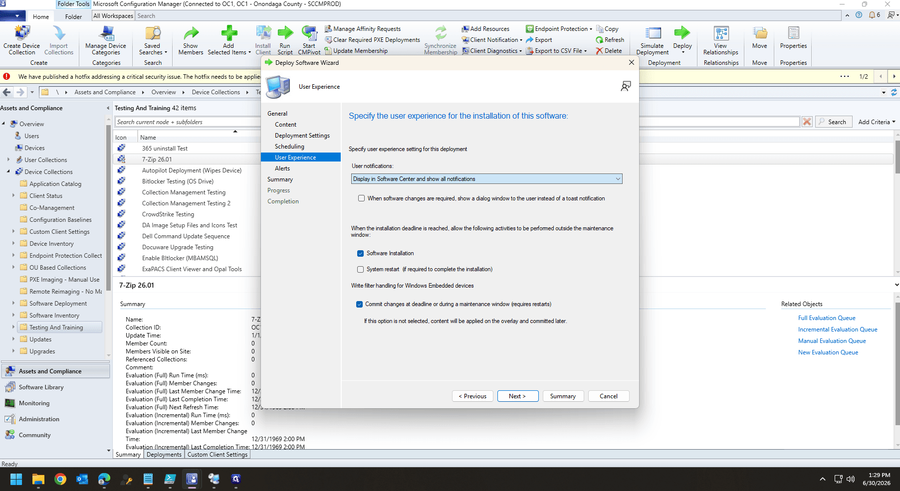Step #45: On the User Experience tab, check the box for Software Installation.