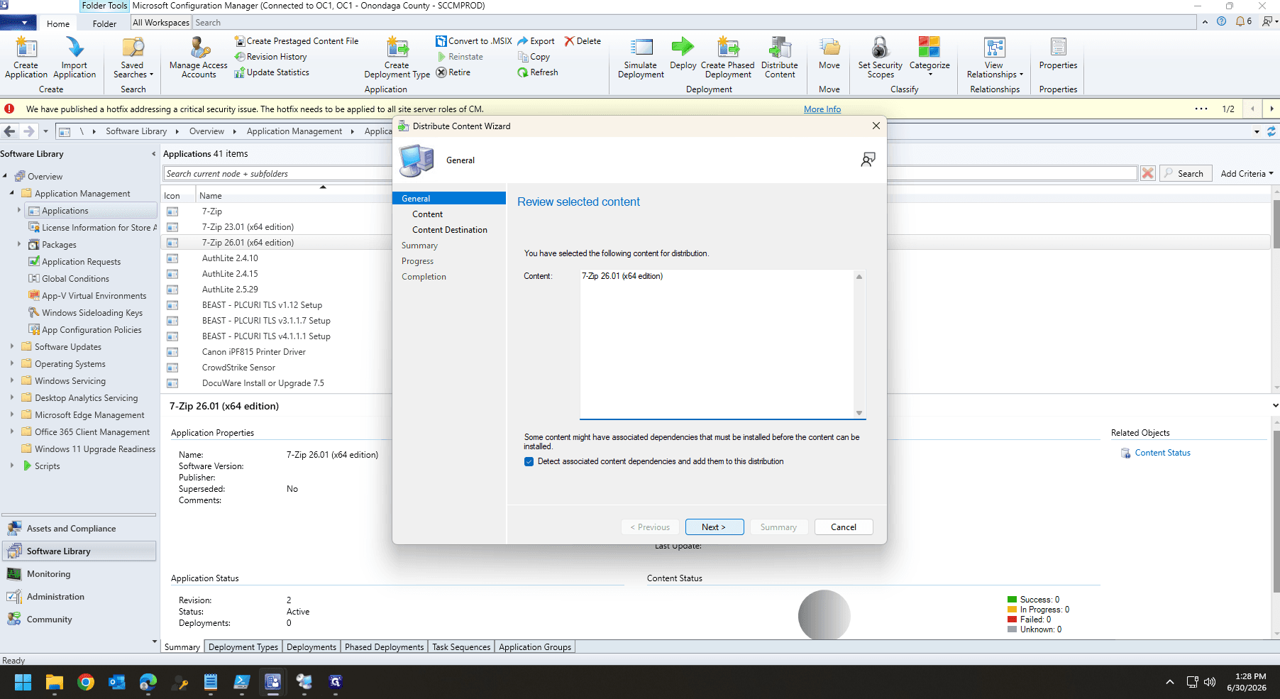 Step #21: In the Distribute Content Wizard, click Next.