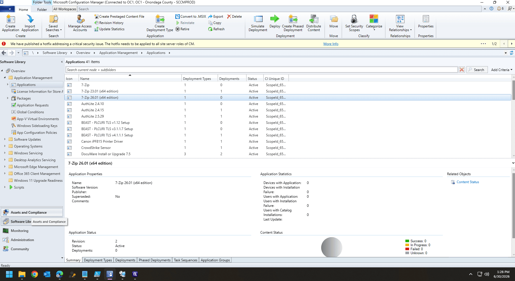 Step #29: Navigate to the Assets and Compliance workspace in the left navigation pane.