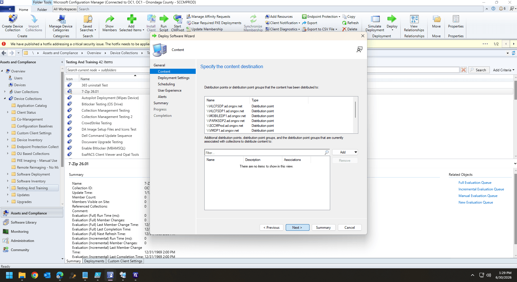 Step #42: Confirm the Content page settings and click Next.