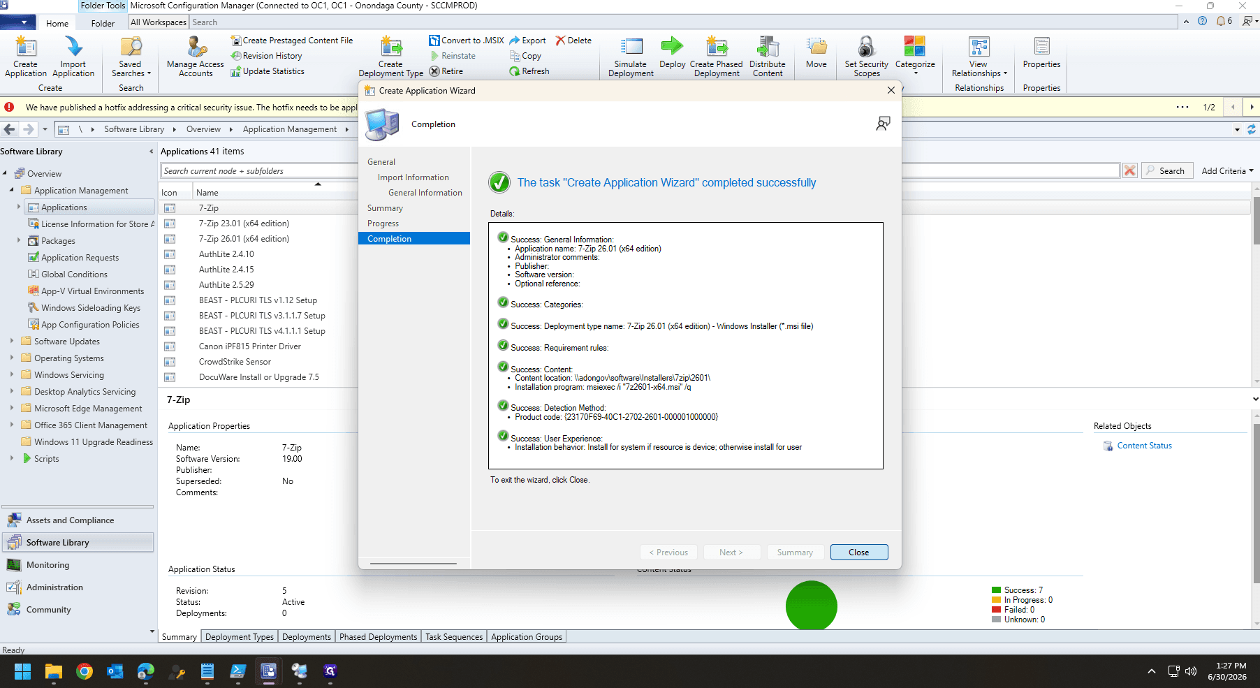 Step #12: Once the process completes successfully, click Close.