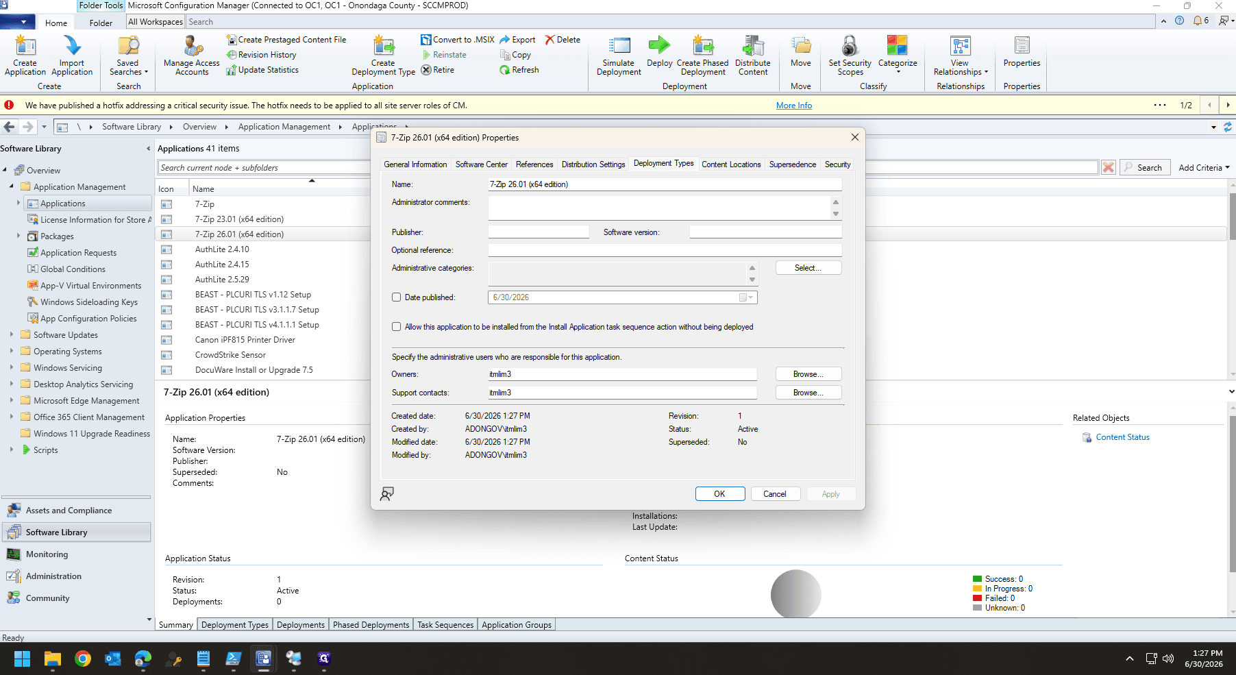 Step #14: Navigate to the Deployment Types tab.