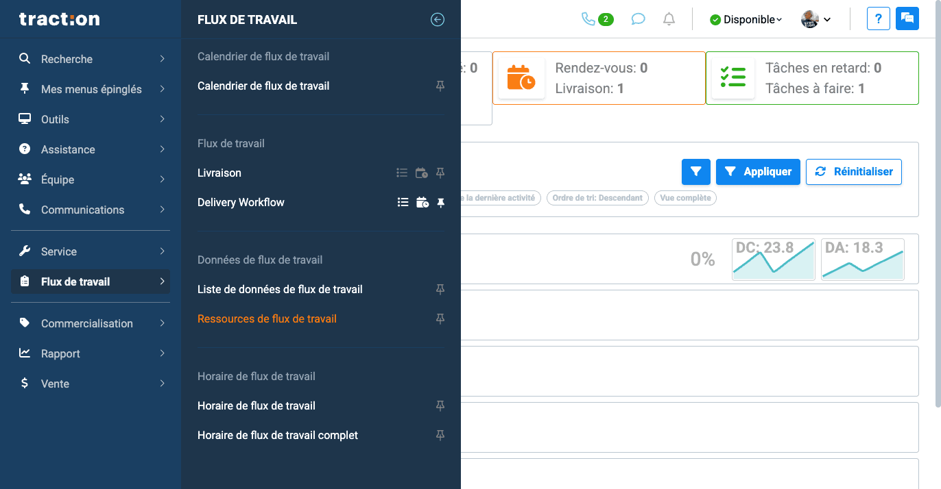 Step #2: Cliquez sur "Ressources de flux de travail"
