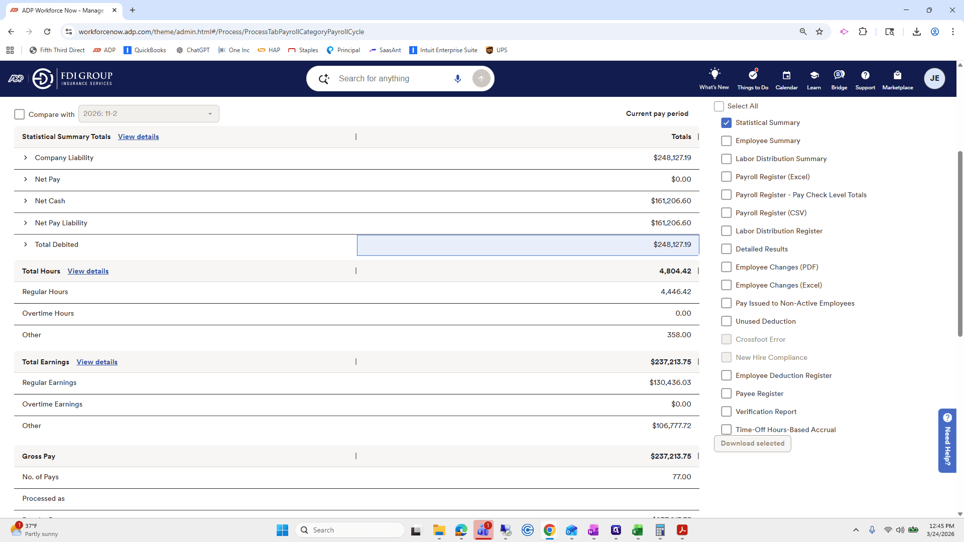 Step #314: Click on "Pay Issued to Non - Active Employees"