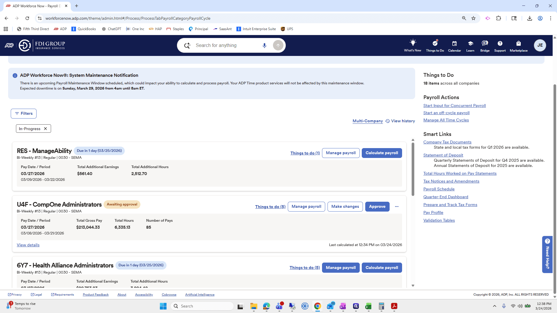 Step #182: Click on "Manage payroll"