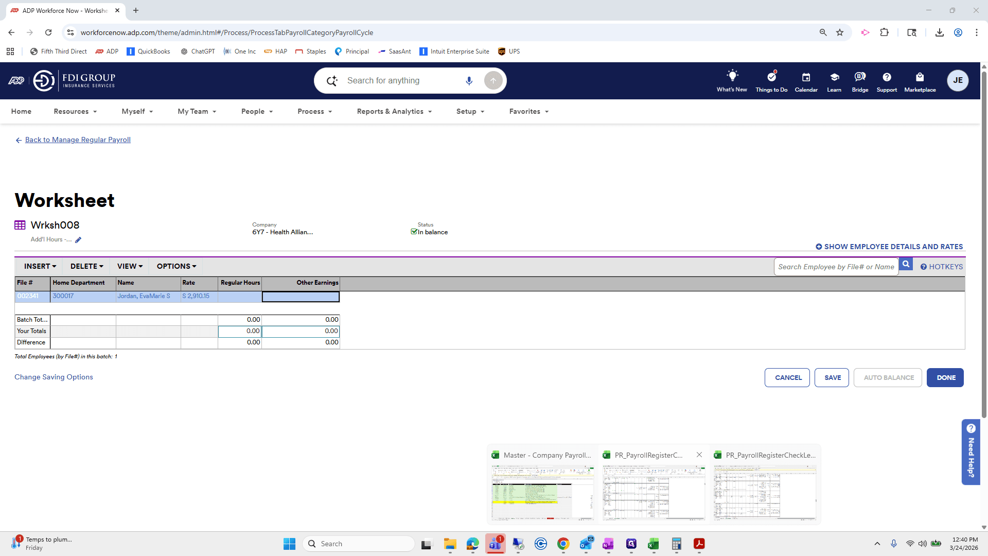 Step #221: Click on "PR_PayrollRegisterC"