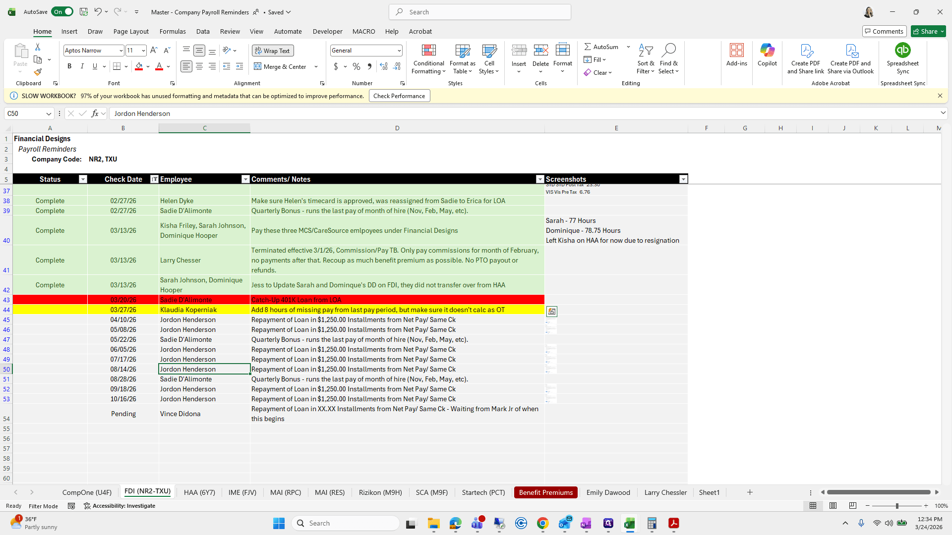 Step #103: Double-click on "Jordon Henderson"