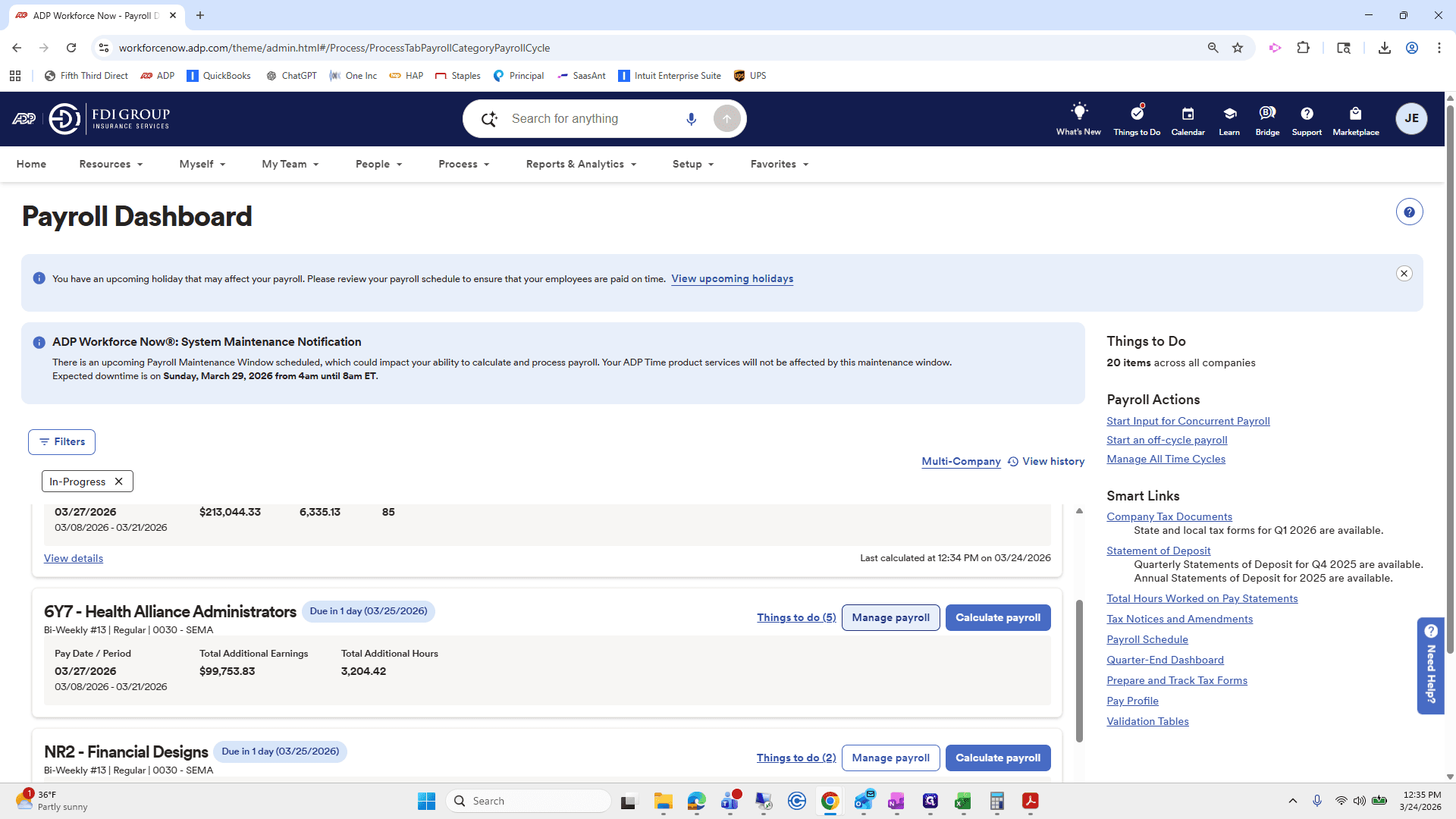 Step #124: Click on "Manage payroll"