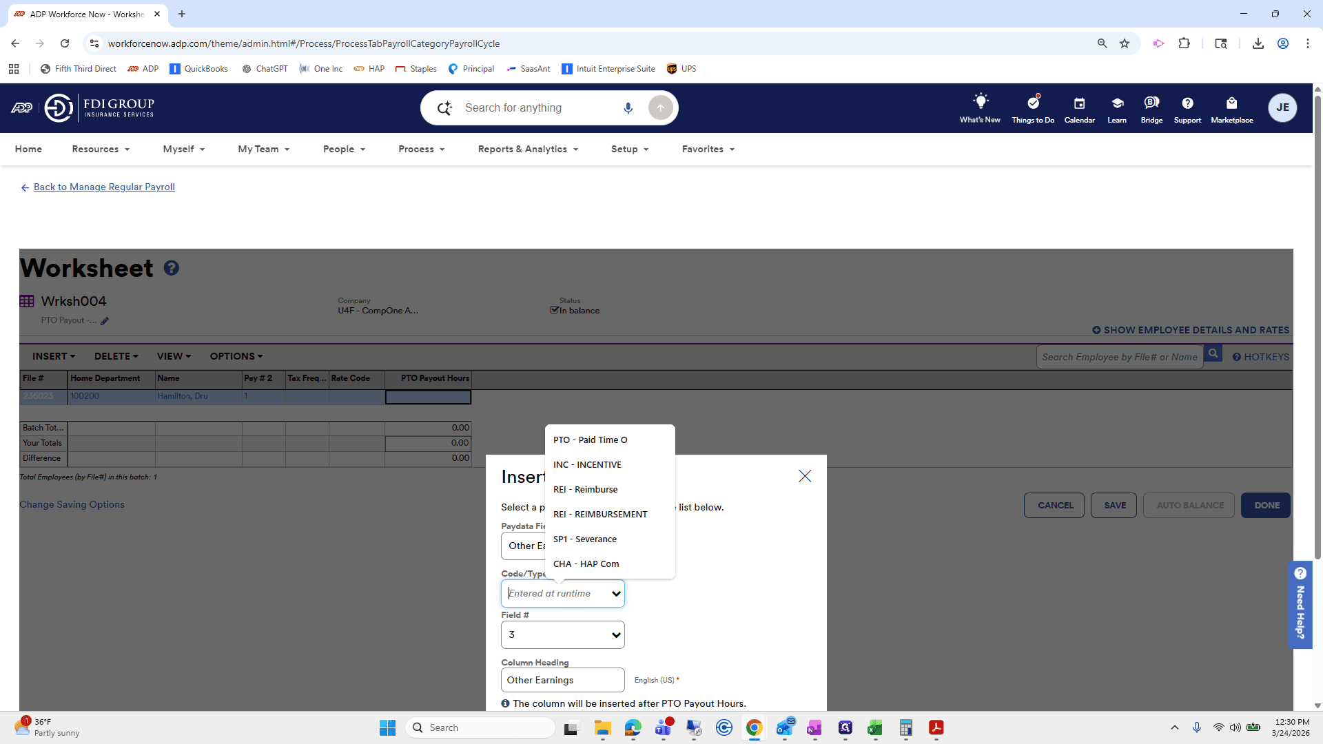 Step #26: Click on "Entered at runtime"