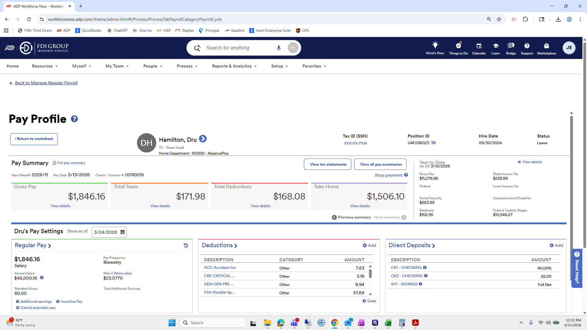 Step #60: Click on "← Back to Manage Regular Payroll"