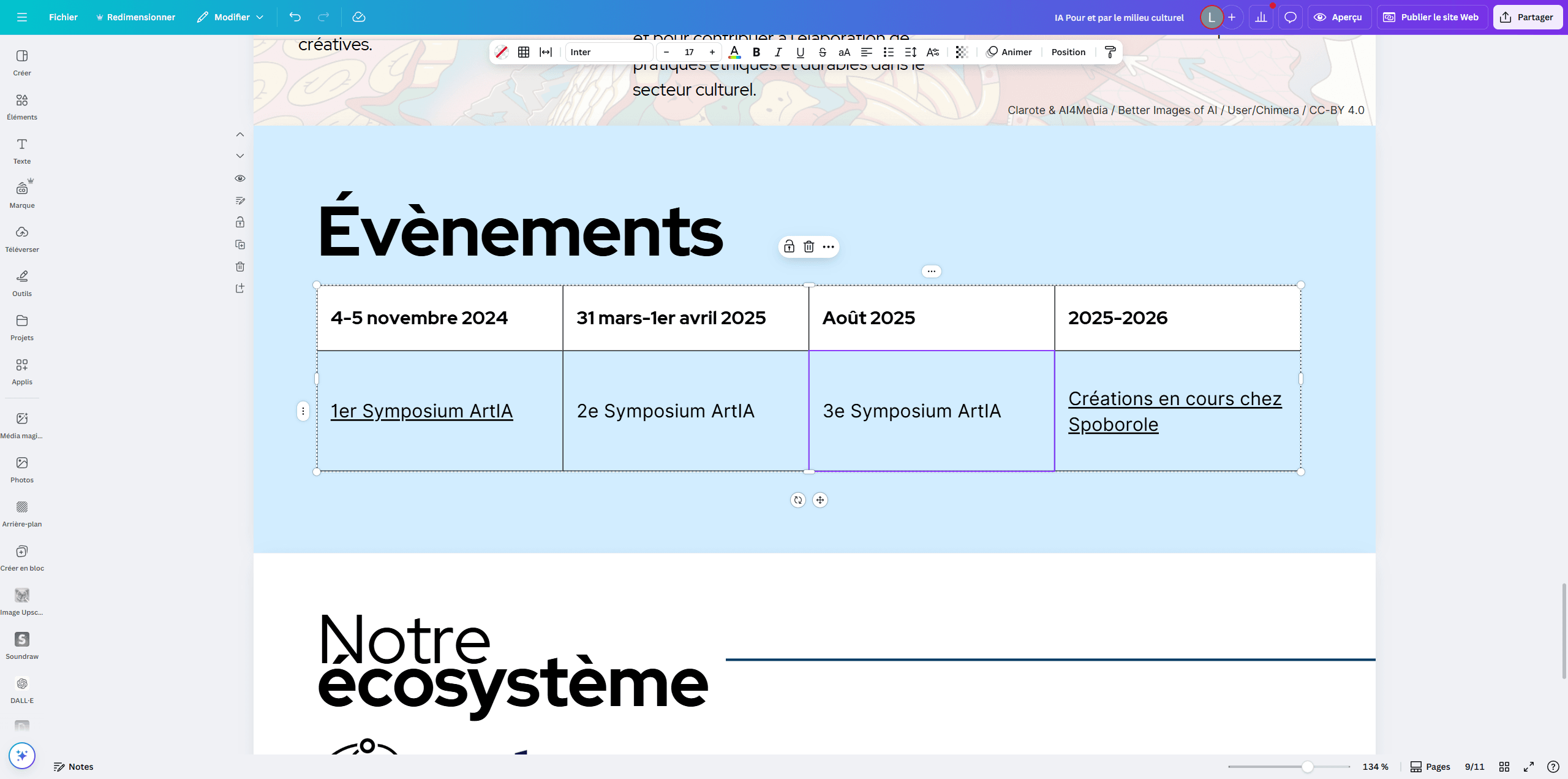 Step #9: Cliquez sur "3e Symposium ArtIA"