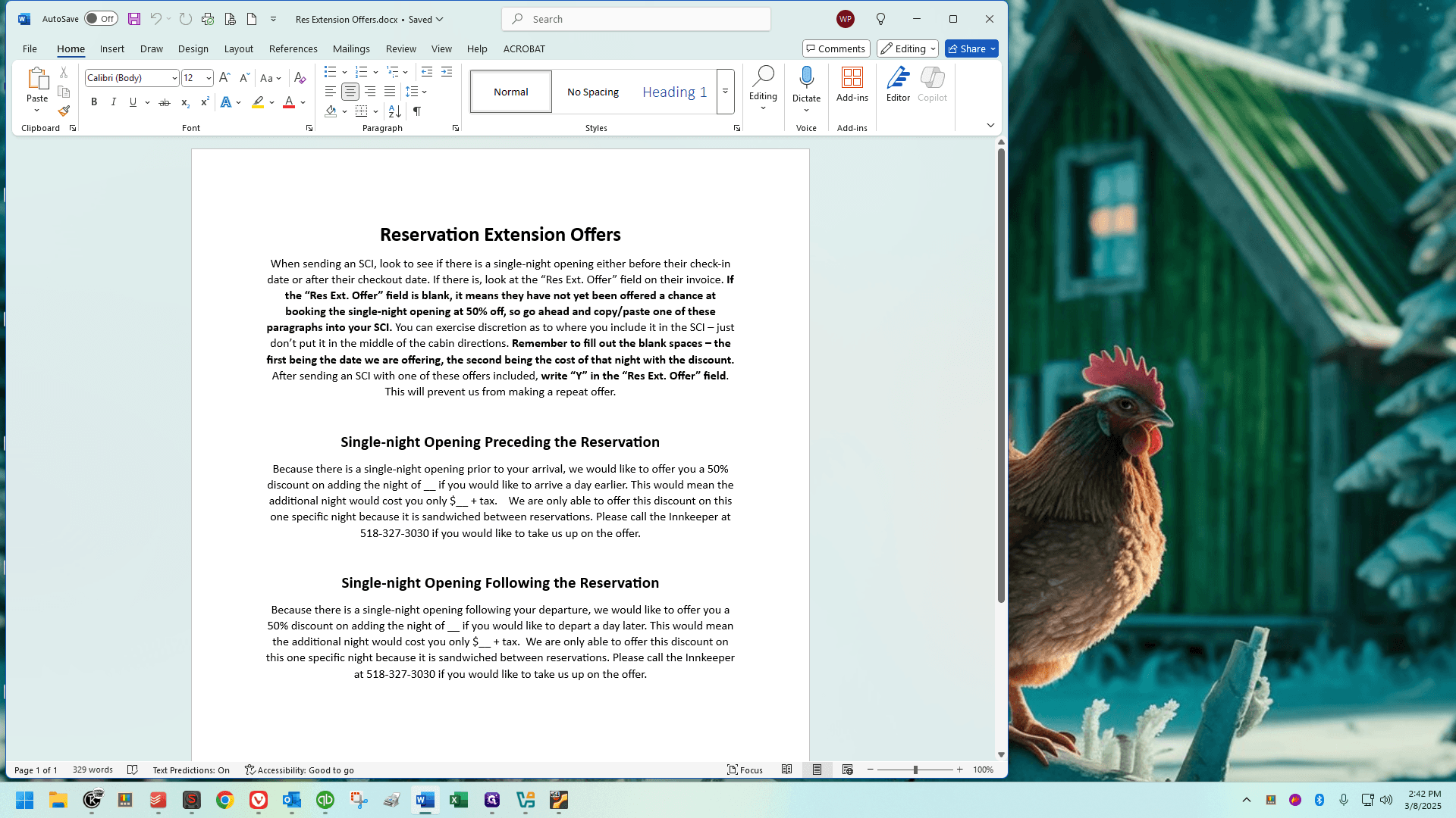 Step #162: Click on "- night Opening Following the Reservation"