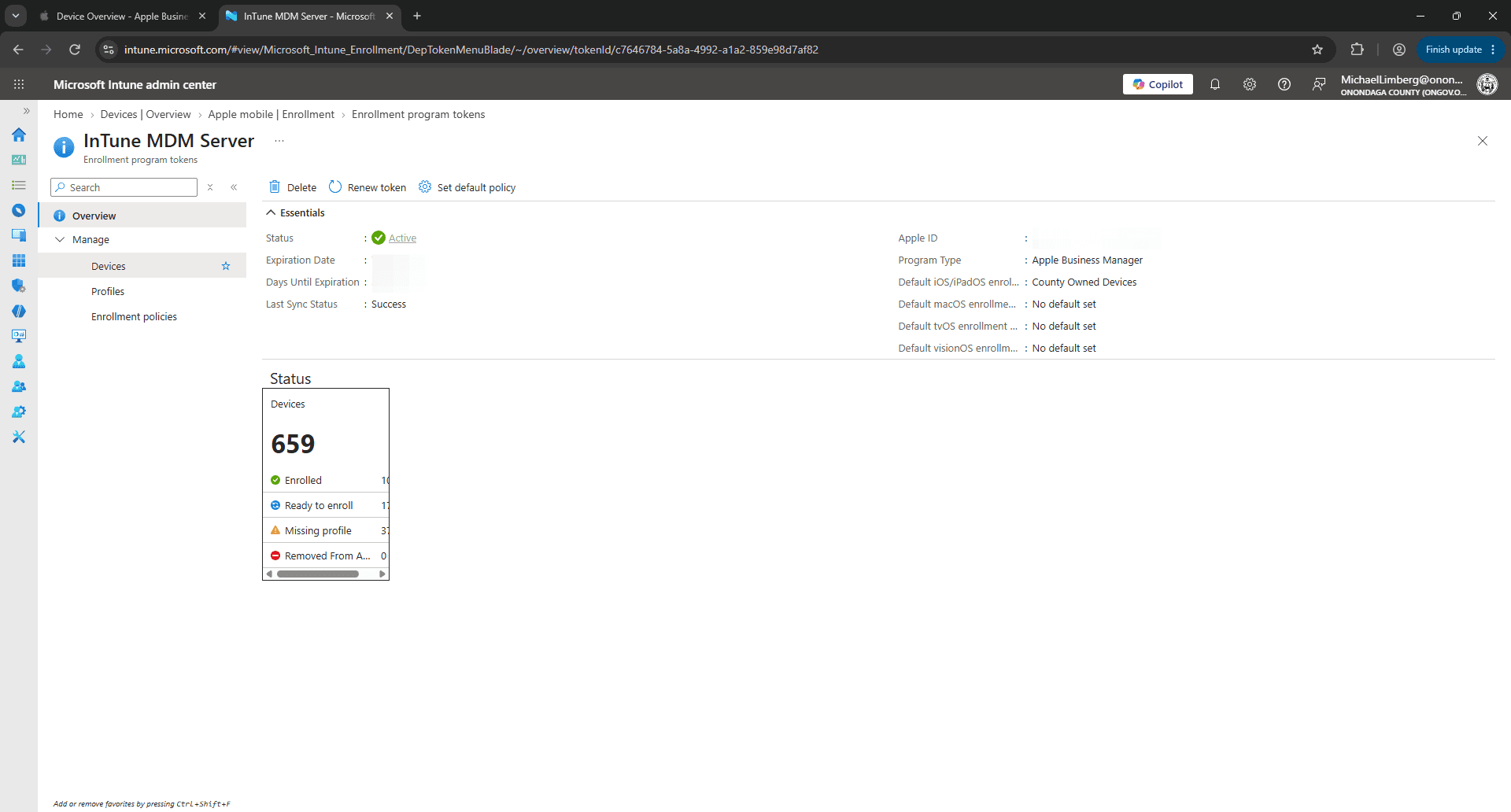 Step #15: Click on Devices under the token management menu.