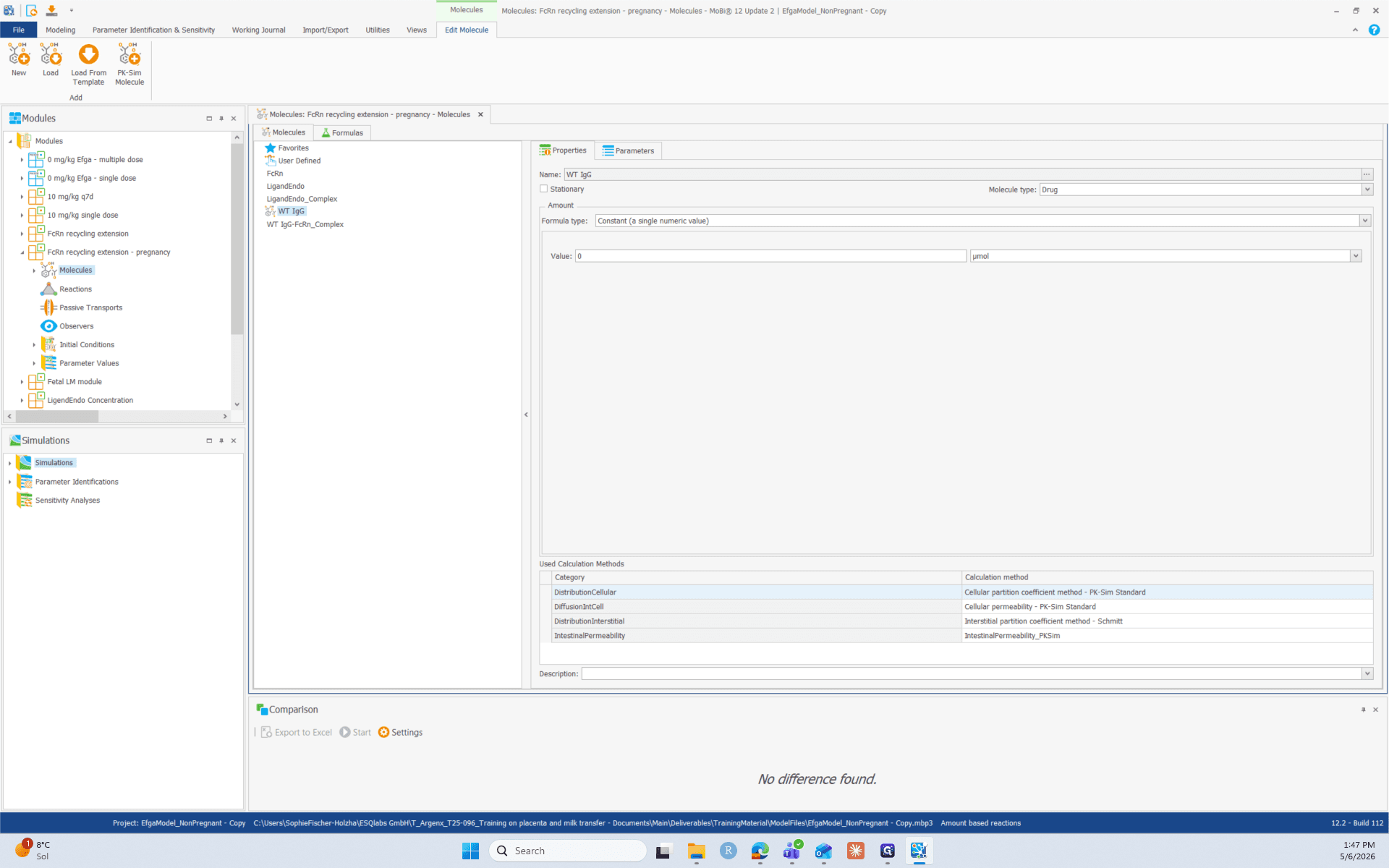 Step #1: Right-click the default WT IgG molecule.