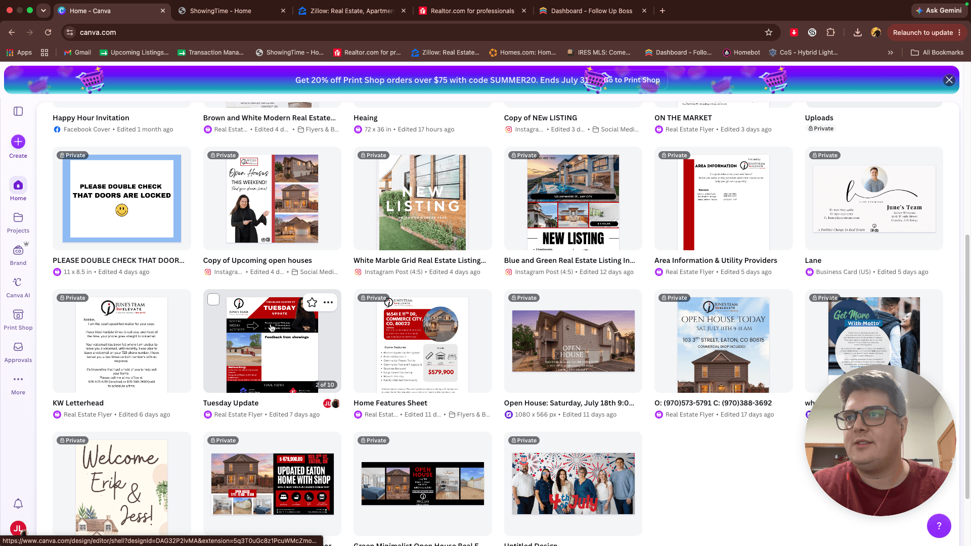 Step #2: Click the Tuesday Update project to open the flyer design template.