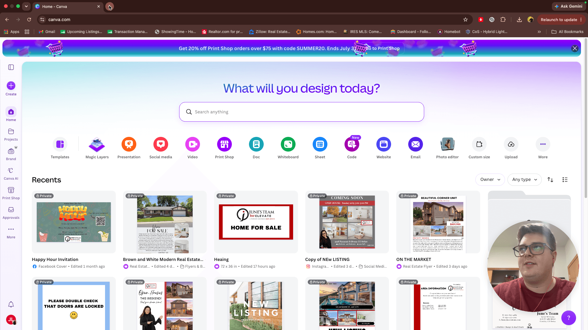 Step #1: Click on the Canva tab to open your dashboard.