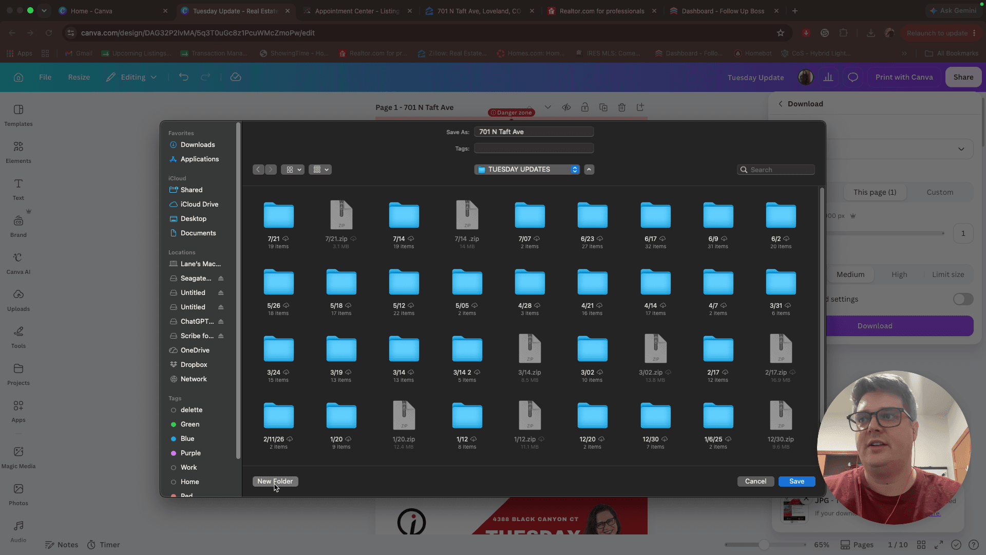 Step #29: Click New Folder to organize the updates for the current week.