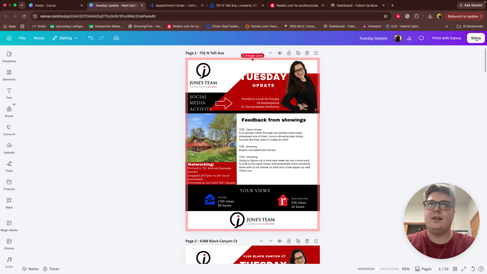 Step #20: Click Share in the top-right corner of the Canva editor.