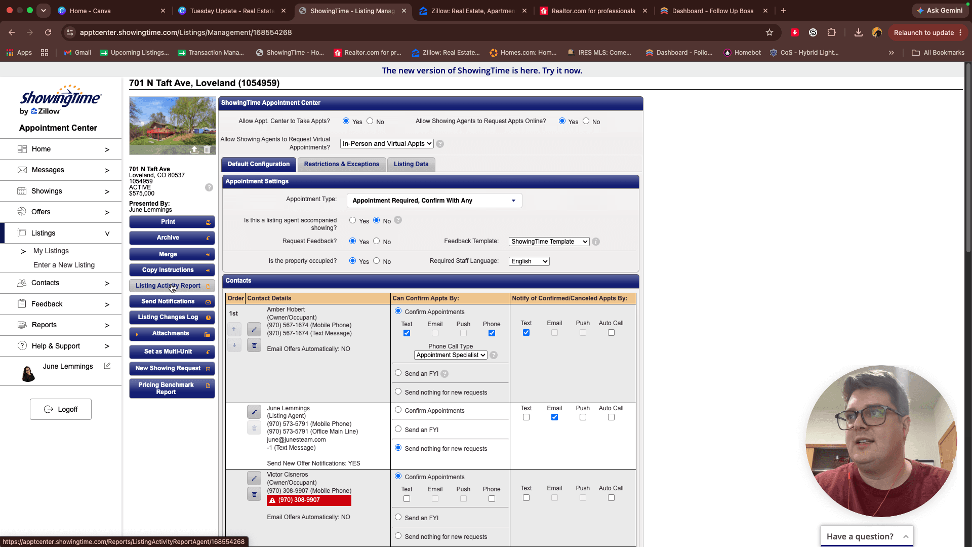 Step #6: Click Activity to view the Listing Activity Report.