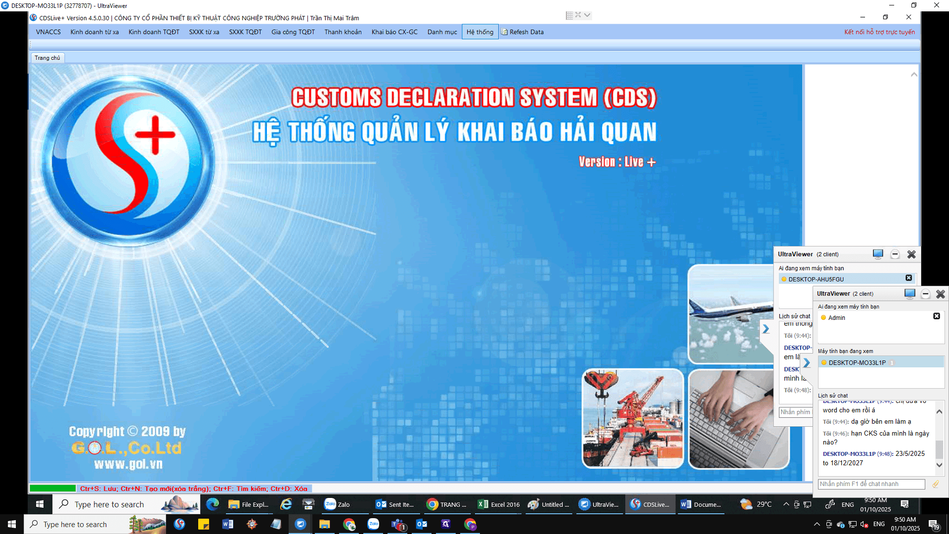 Step #1: Click on "Hệ thống"