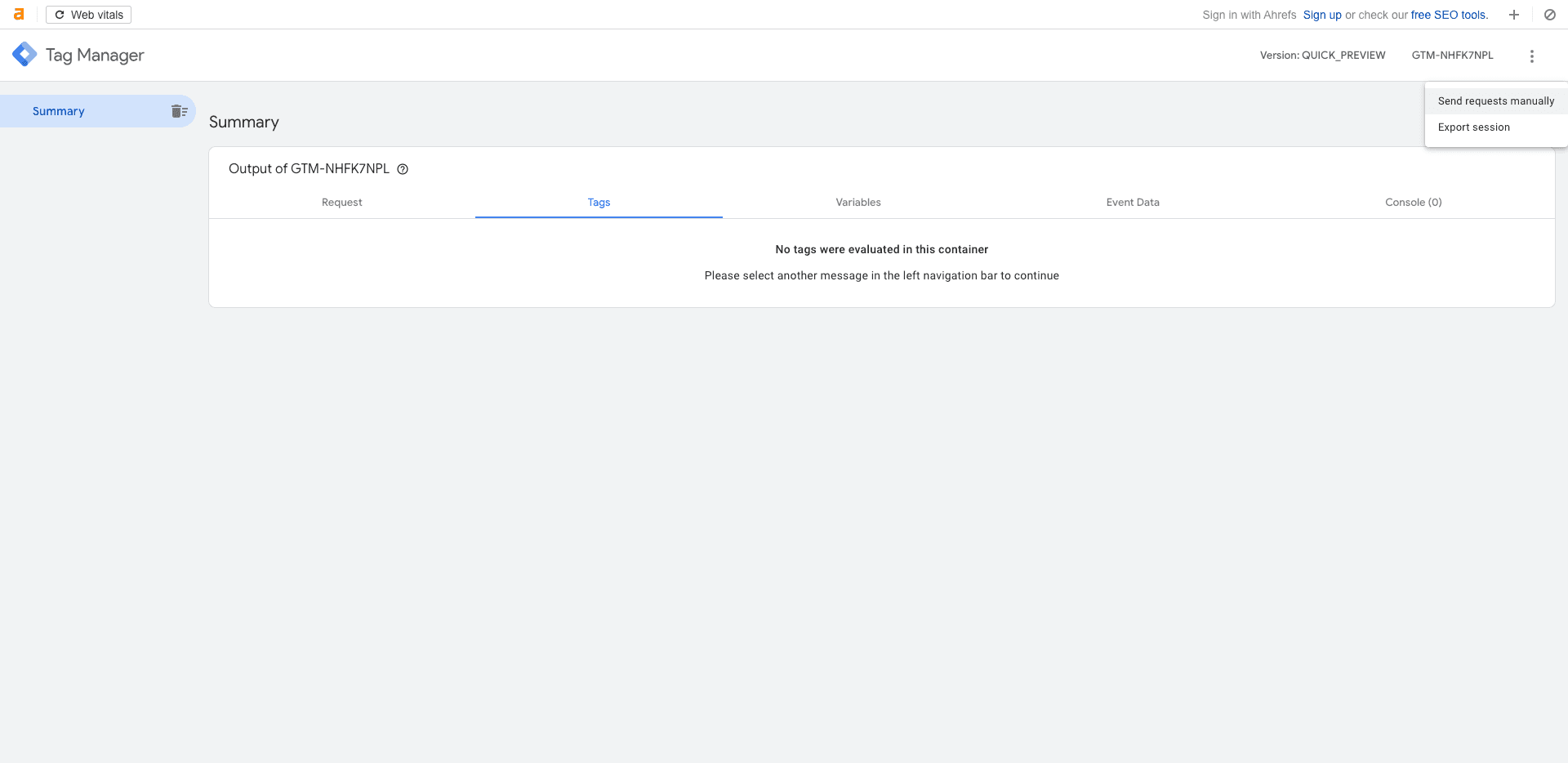 Step #20: Clique em "Send requests manually"