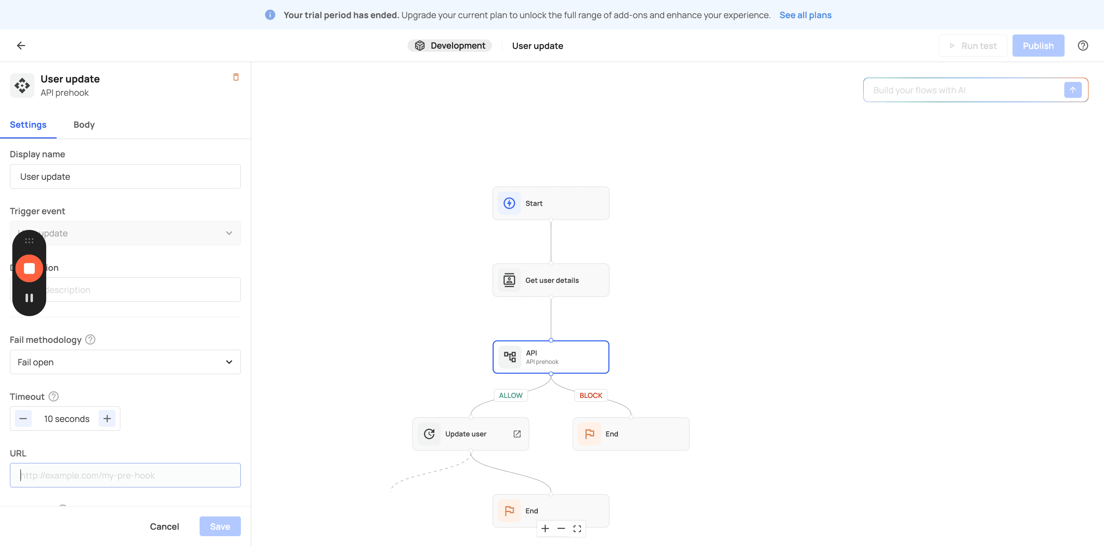 Step #6: Click on "http://example.com/my-pre-hook"