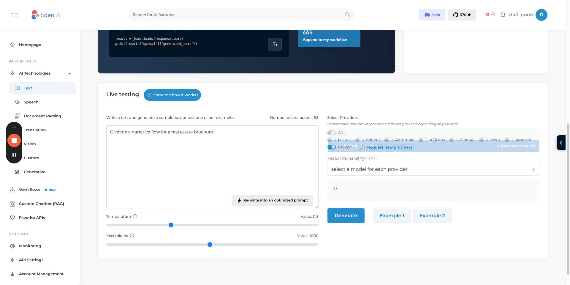 Step #14: Click "select a model for each provider"