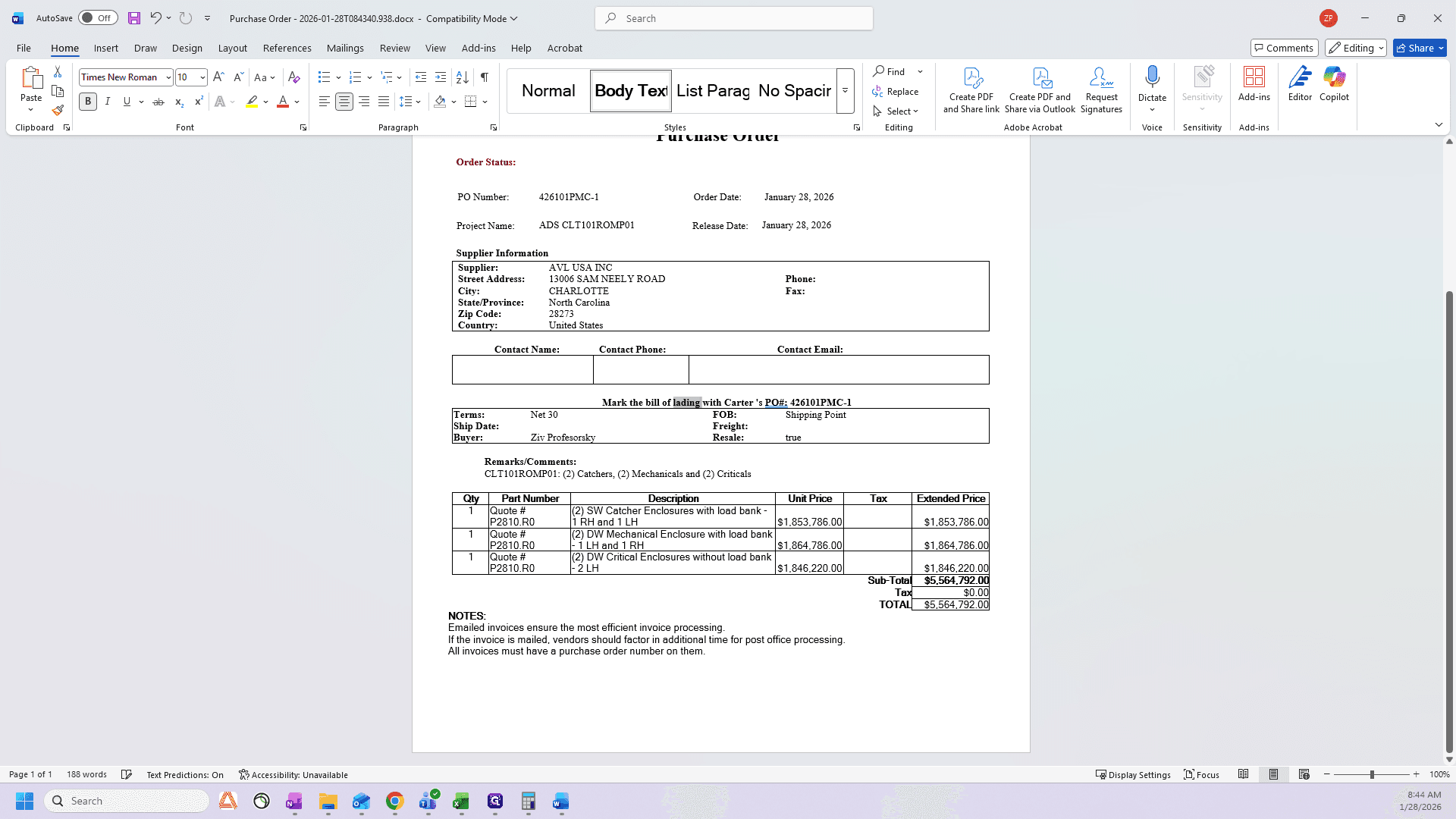 Step #83: Double-click on "Mark the bill of lading with Carter's PO #"