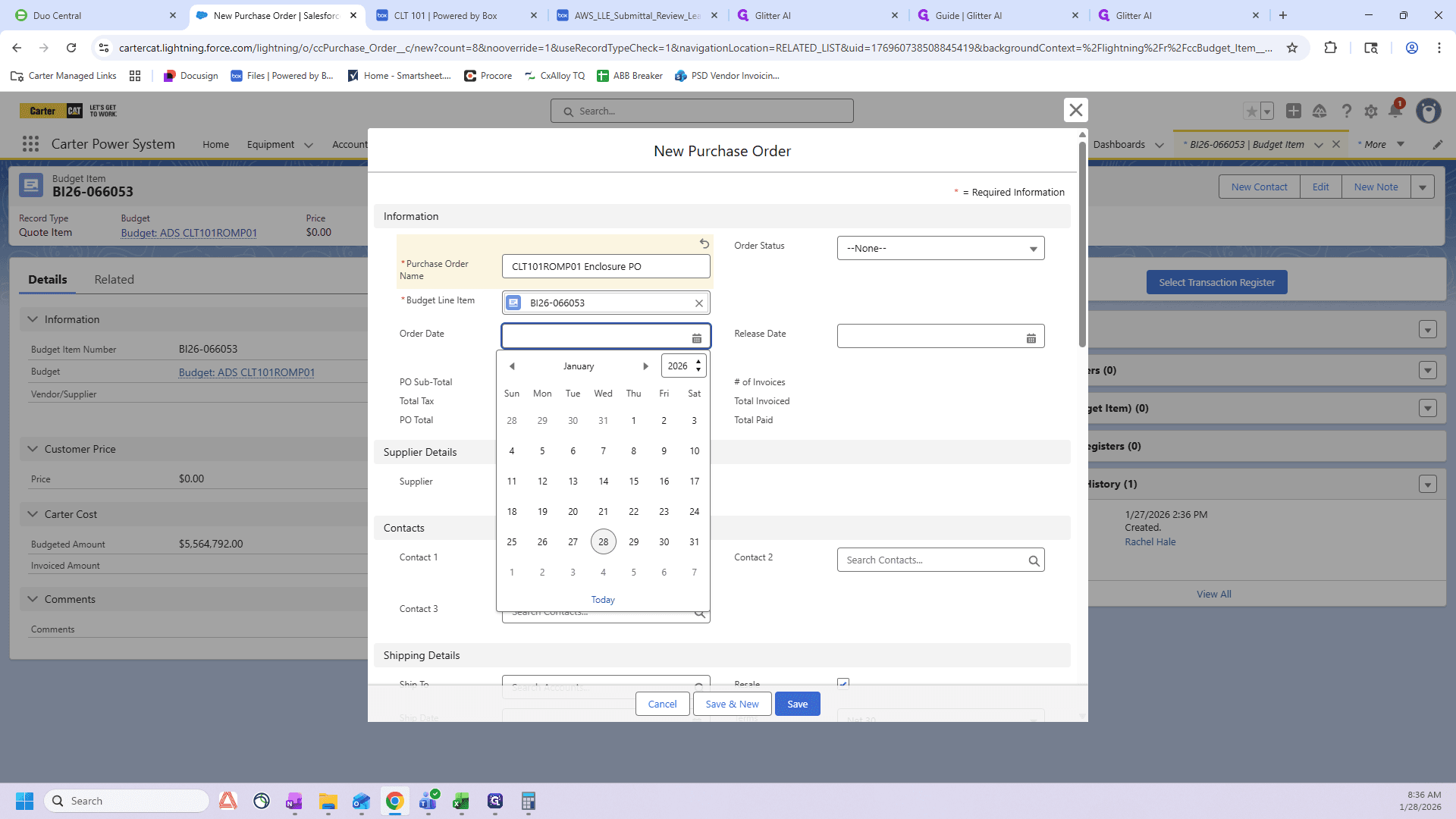 Step #7: Click on Todays Date
