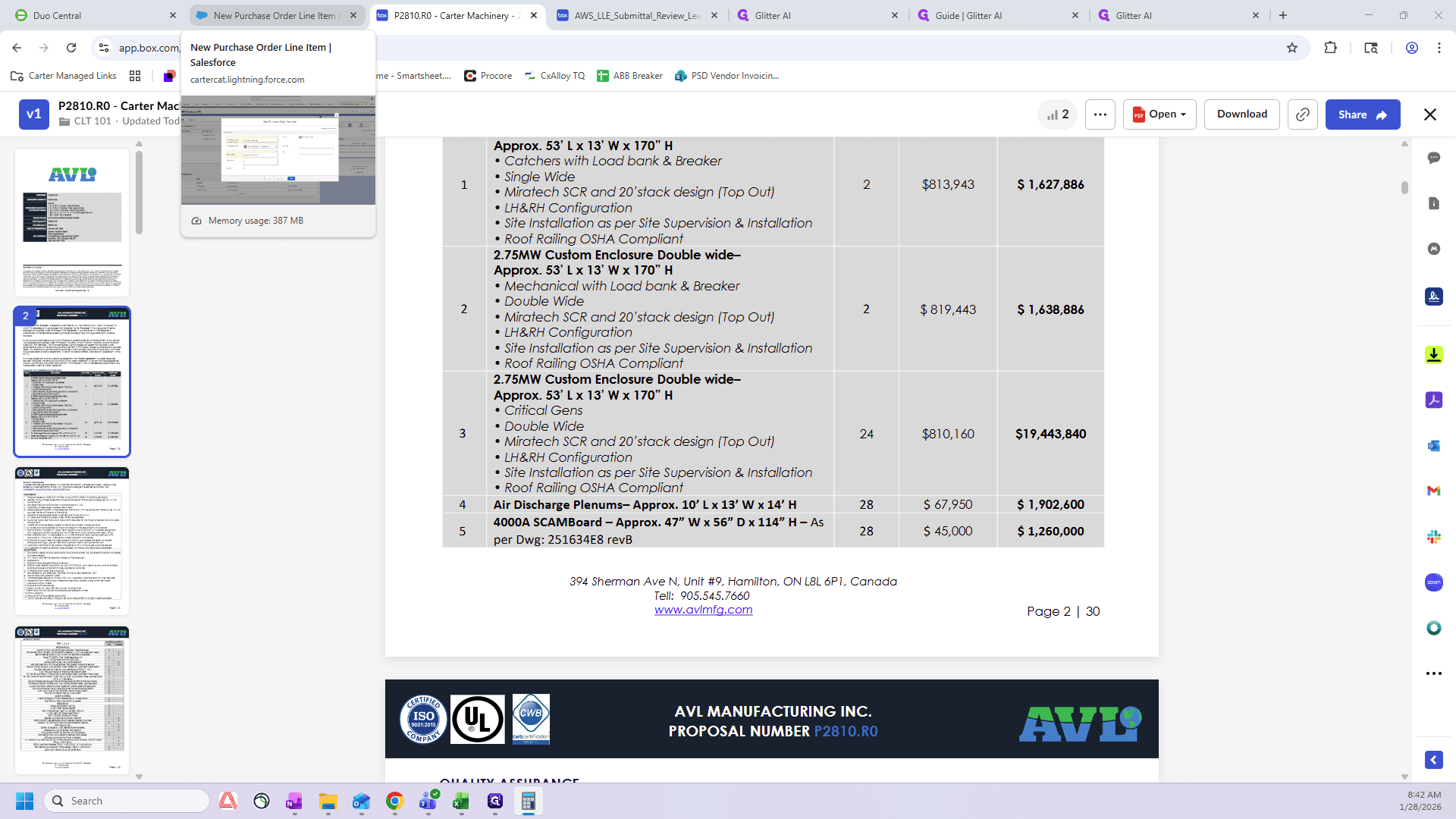 Step #65: Go back to Salesforce with the total
